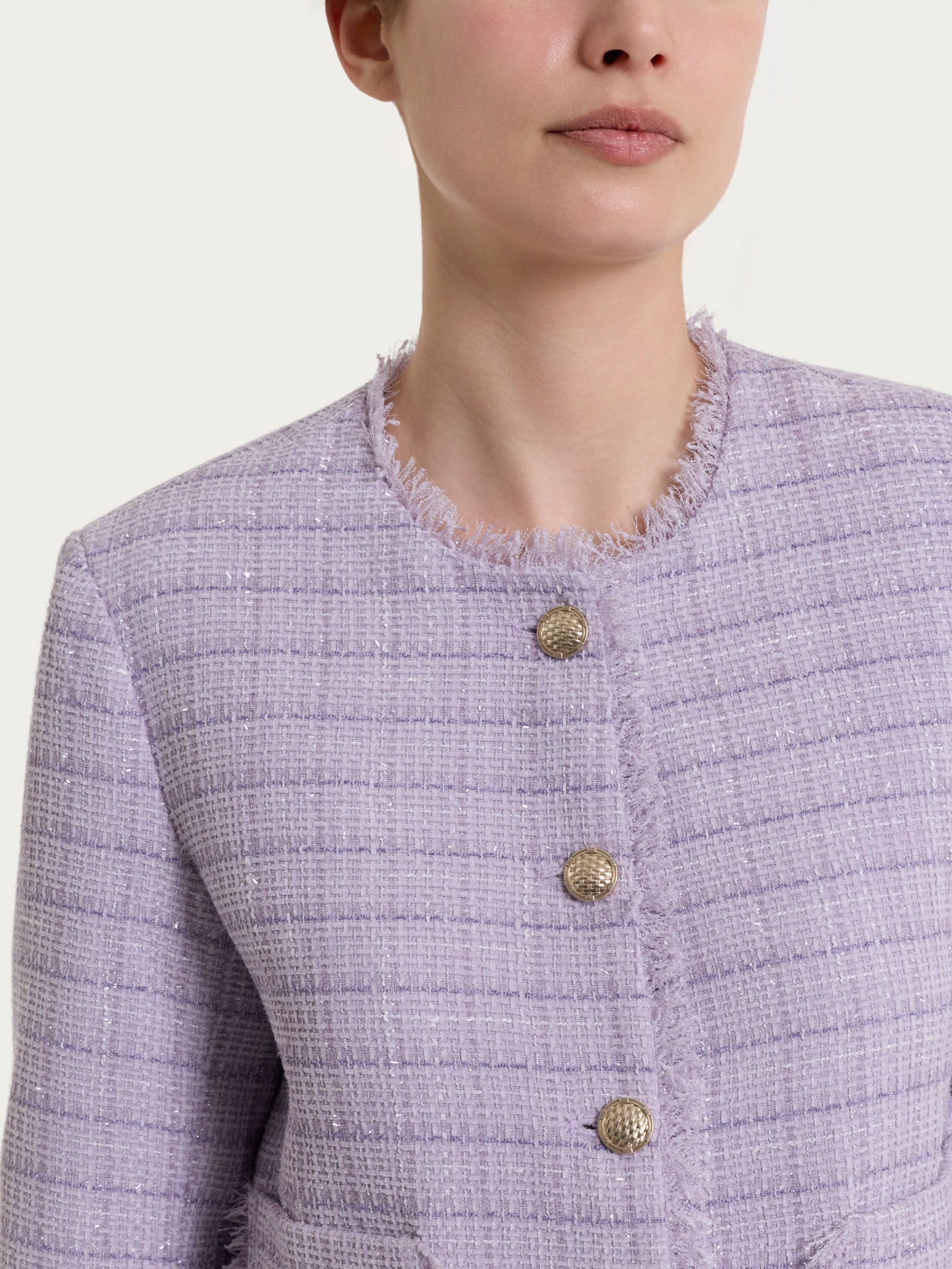 Ragno Compact Giacca Corta Boucle Fant.Iris viola tartan