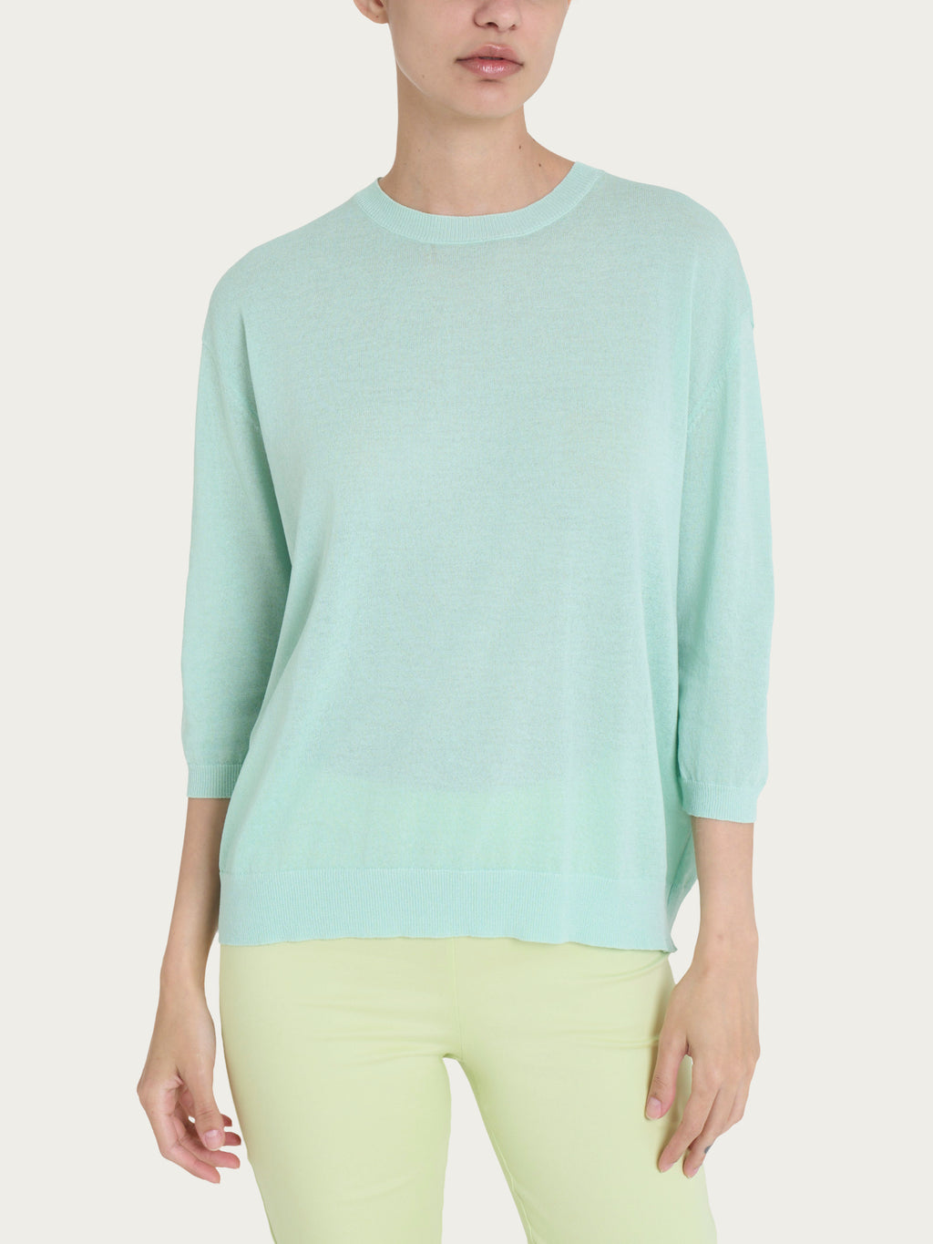 Ragno Viscosa Summer maglia girocollo Bird's Egg Green leggera
