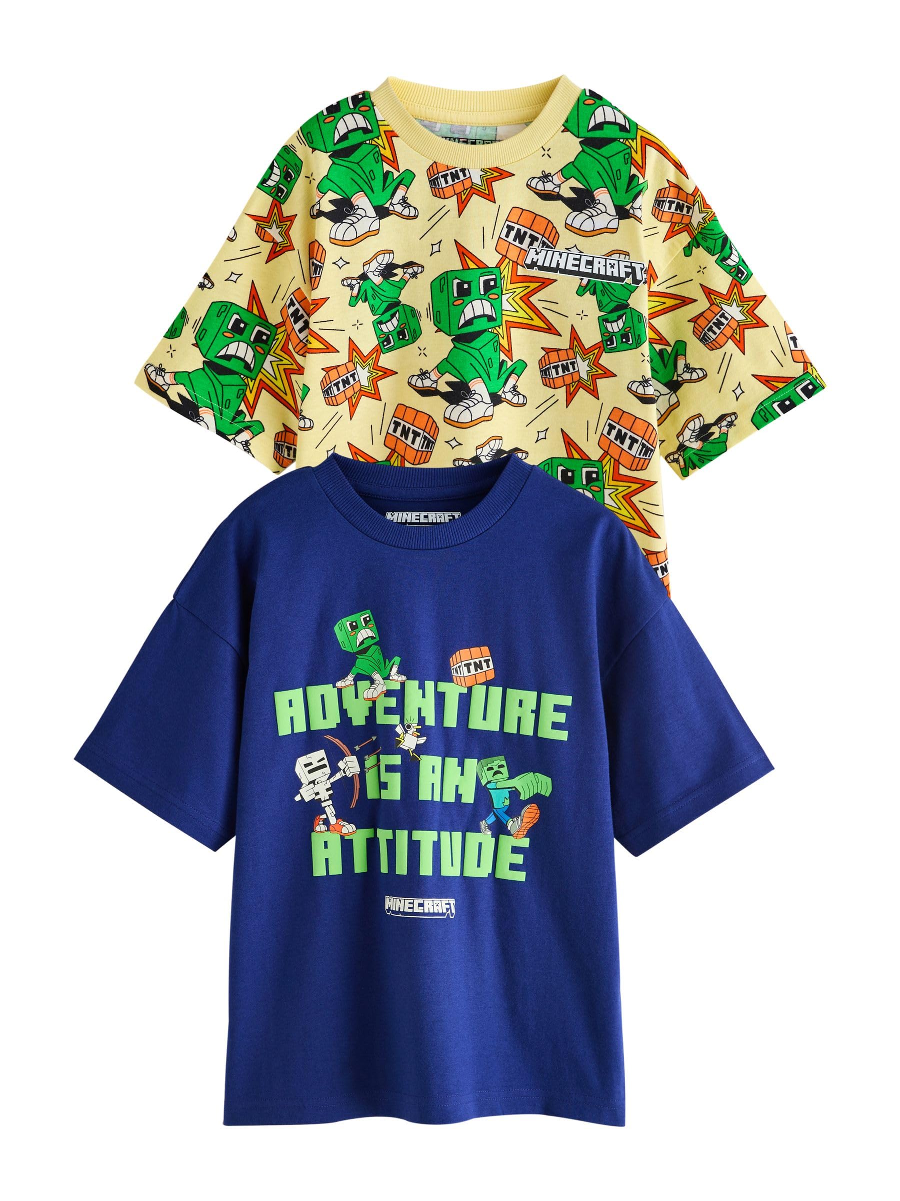 Next t-shirt Minecraft bambino 128 confezione da 2