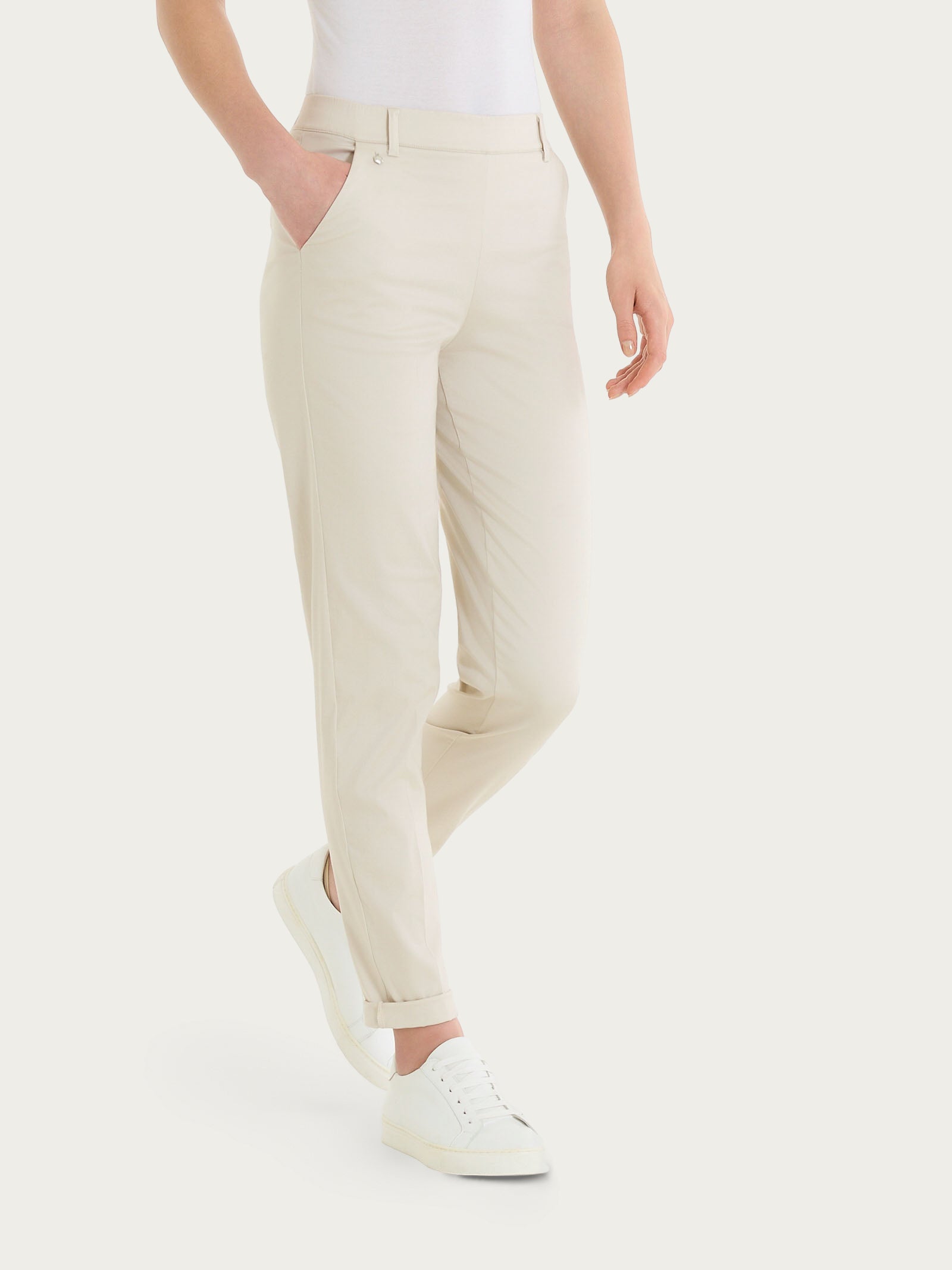 Ragno Satin Power chino donna Champignon slim cotone
