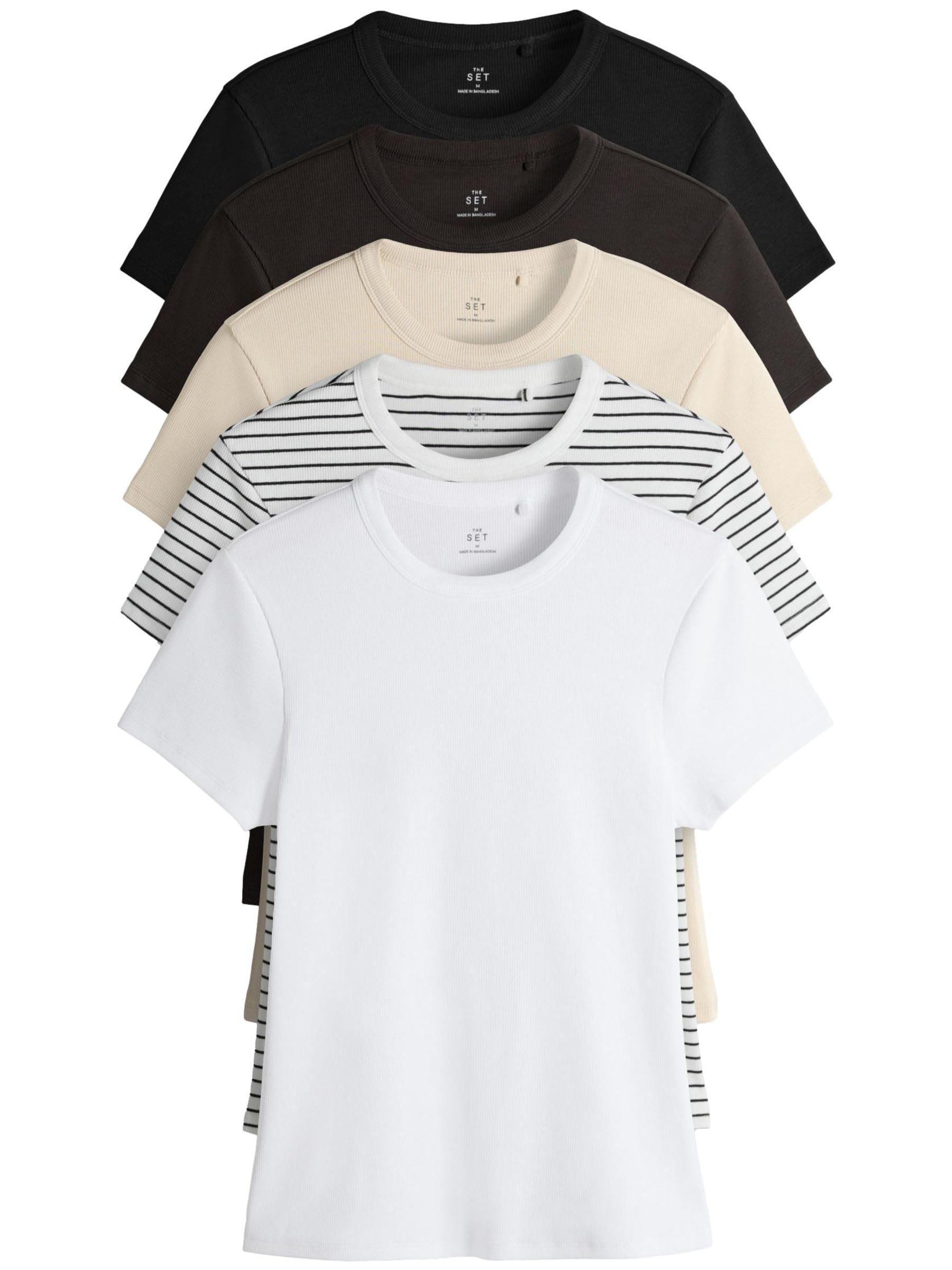 Next The Set magliette donna coste manica corta 5 pezzi