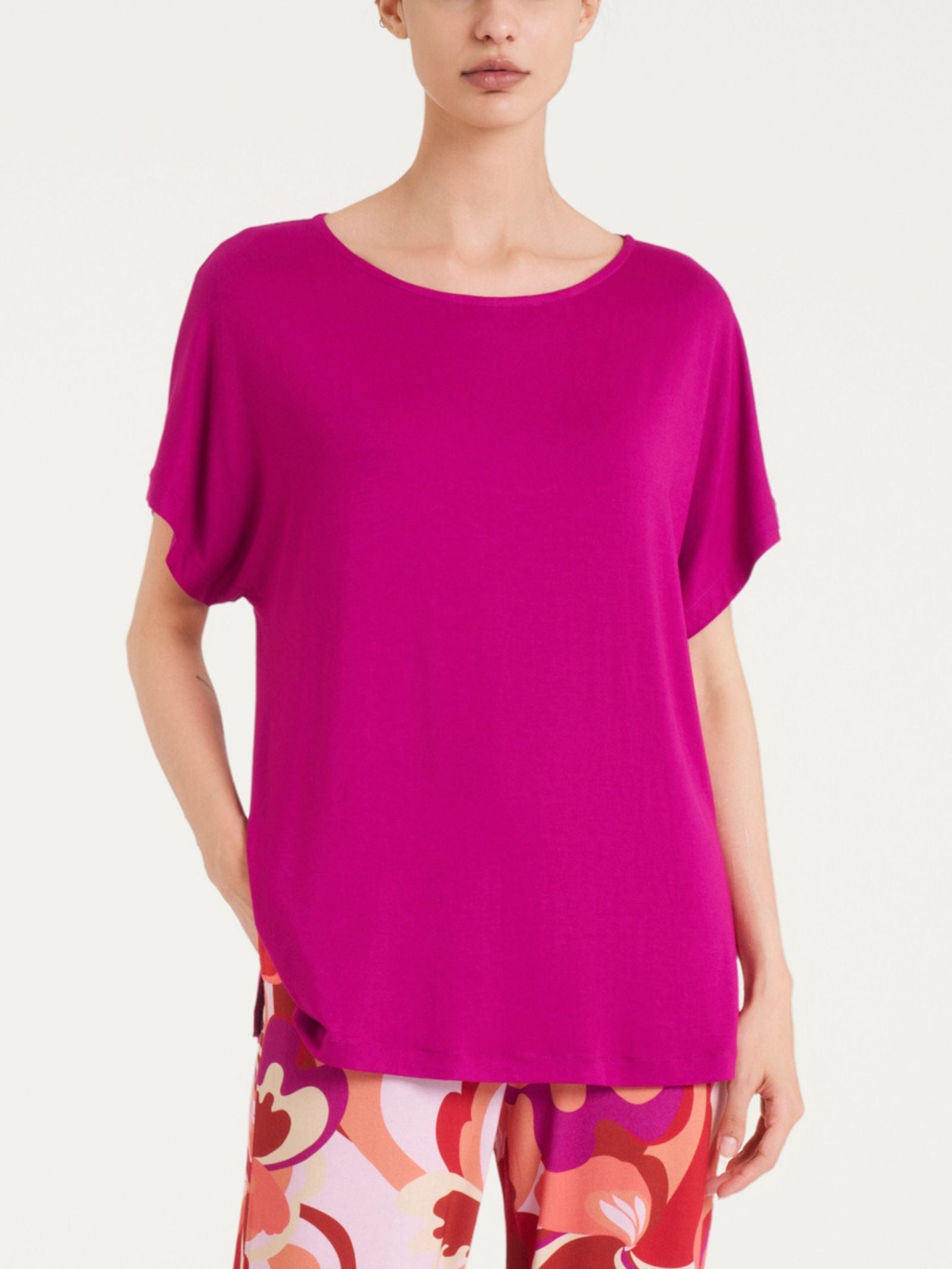 Ragno Viscosa Summer maxi t-shirt kimono Wild Aster