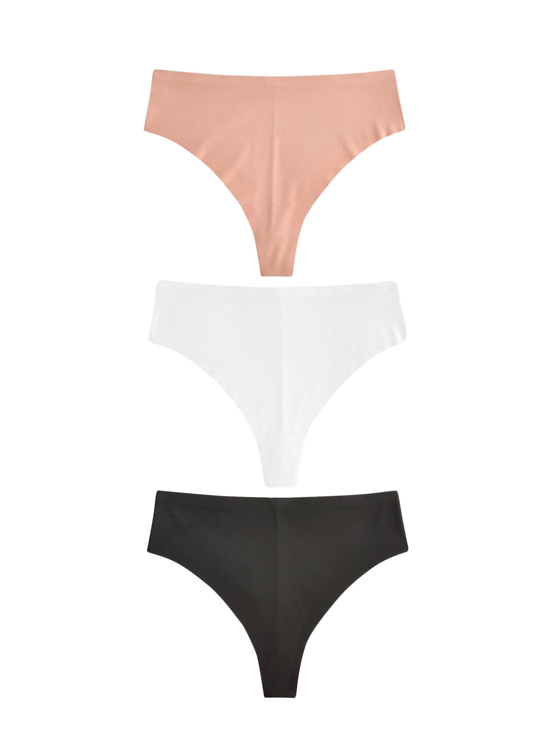 Next perizomi vita alta 3 paia neri bianchi nude invisibili