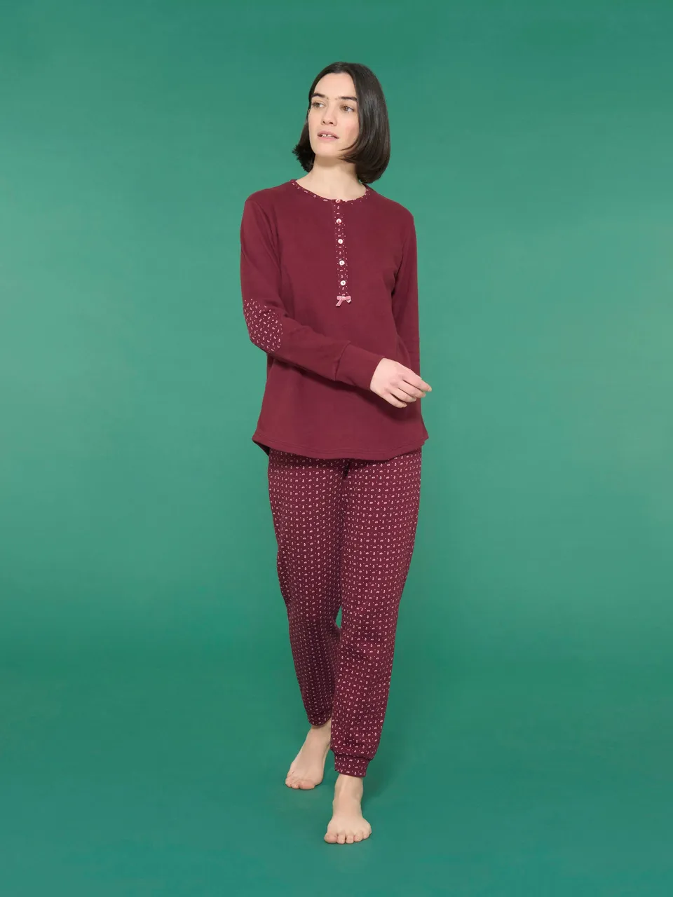 Ragno Sweet Emotion Pigiama Serafino Zinfandel interlock