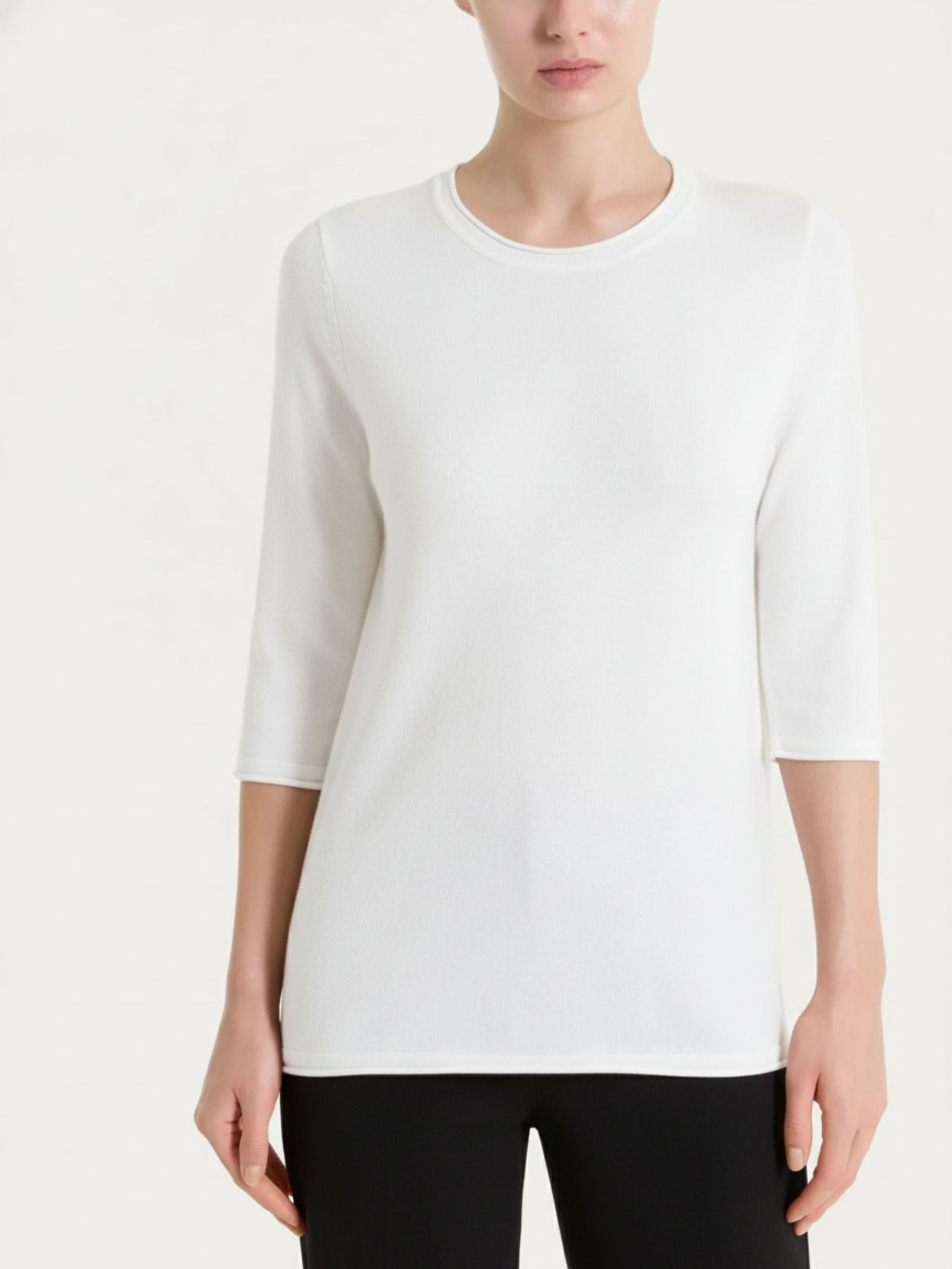 Ragno Four Seasons maglia girocollo manica 3/4 Avorio