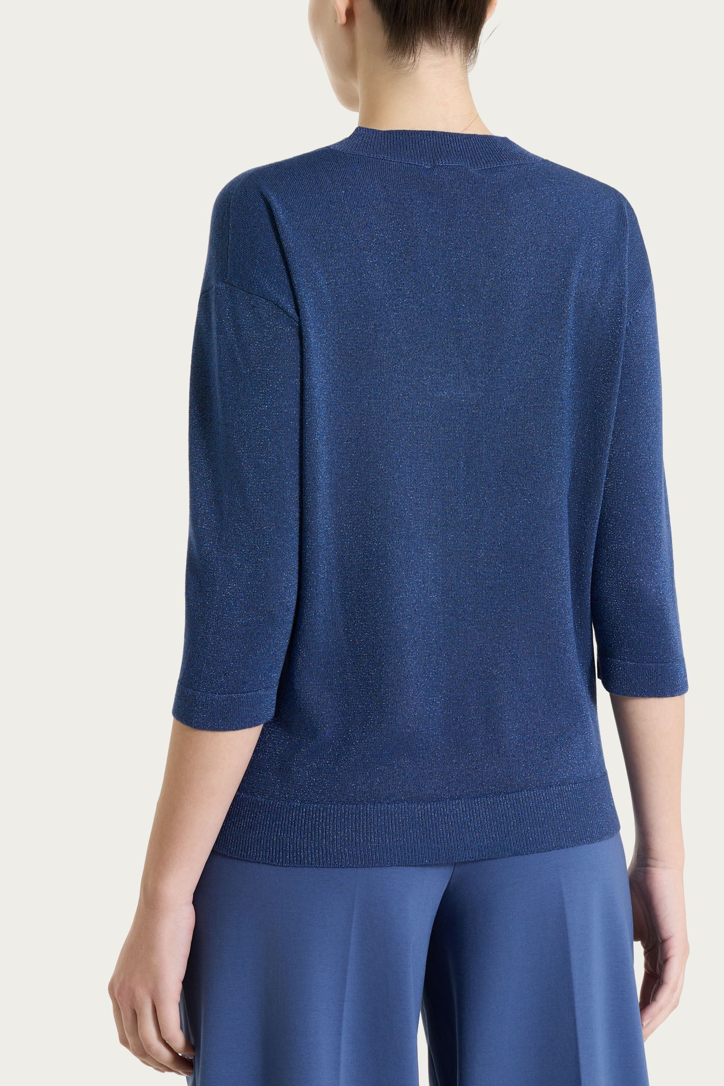 Ragno Summertime maglia scollo V blu oceana lurex soft
