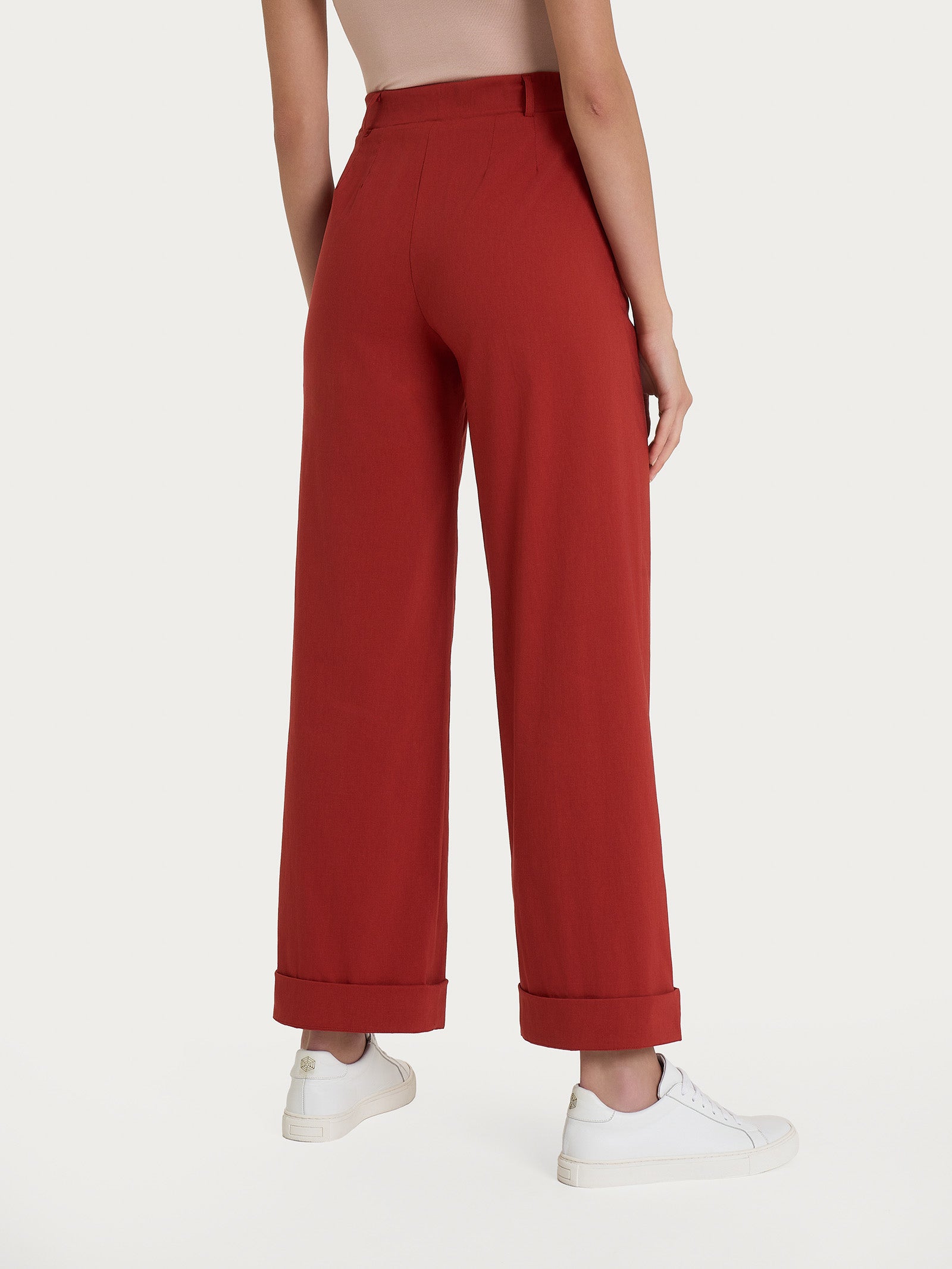 Ragno Super Fresh Pantalone Ampio Wide Leg Red Ochre