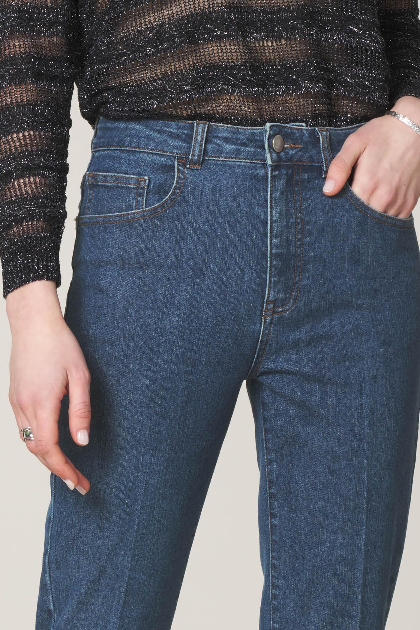Goldenpoint Straight Denim leggings donna denim elasticizzati