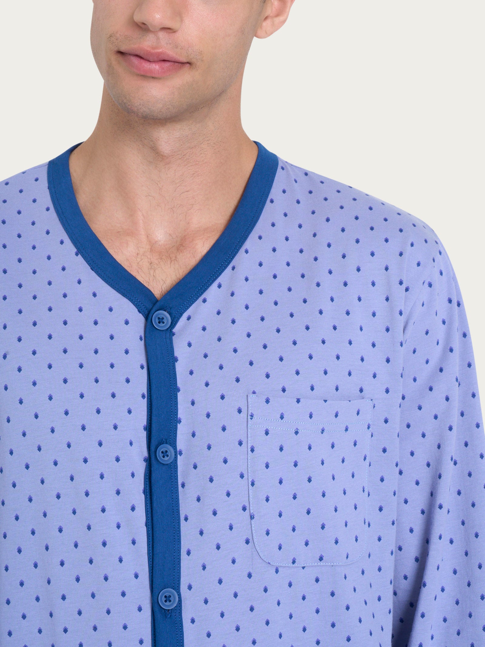 Ragno Jersey di Cotone Pigiama lungo aperto purple taglie 58-60