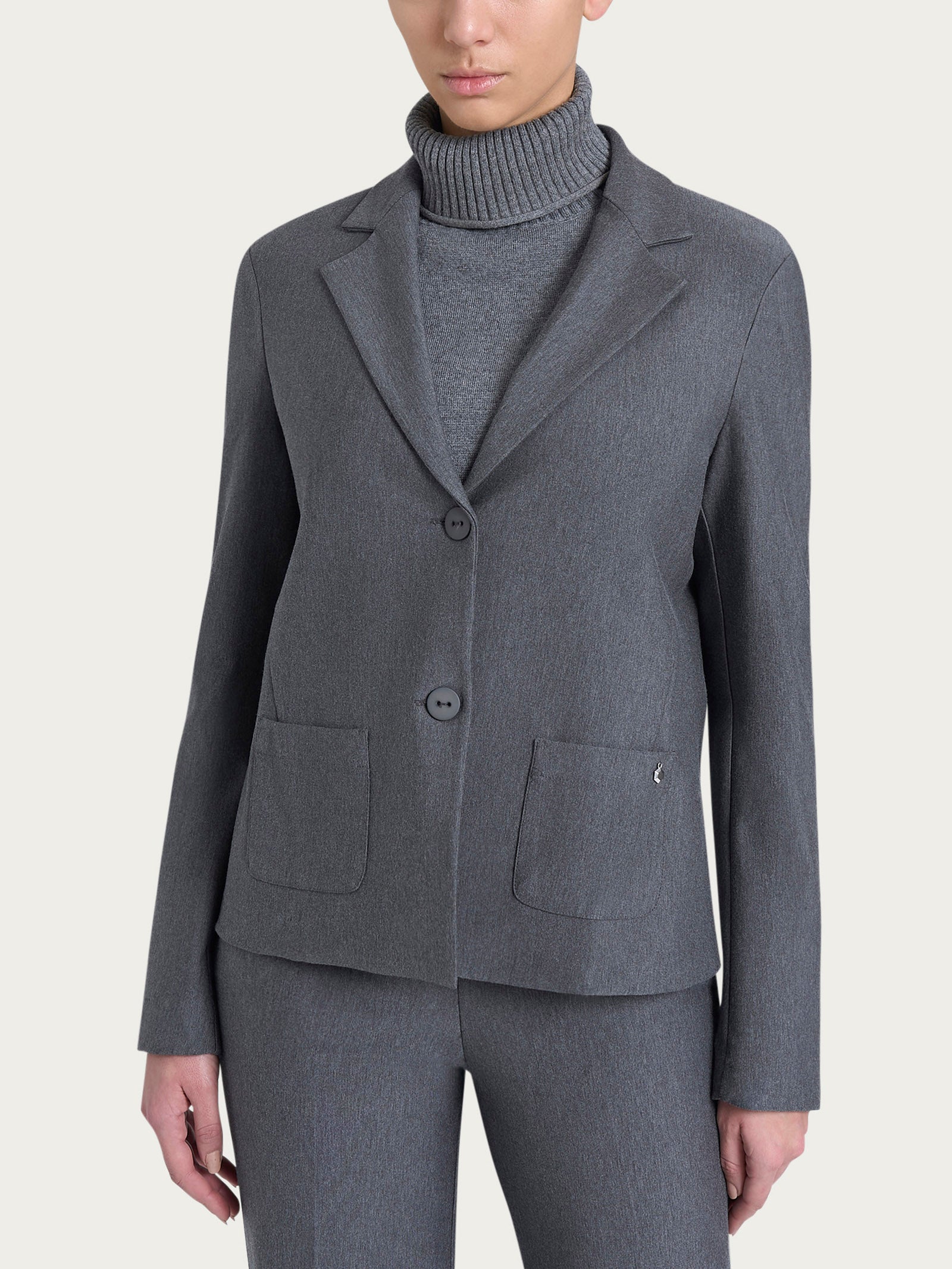Ragno Compact blazer due bottoni punto Milano ardesia mel