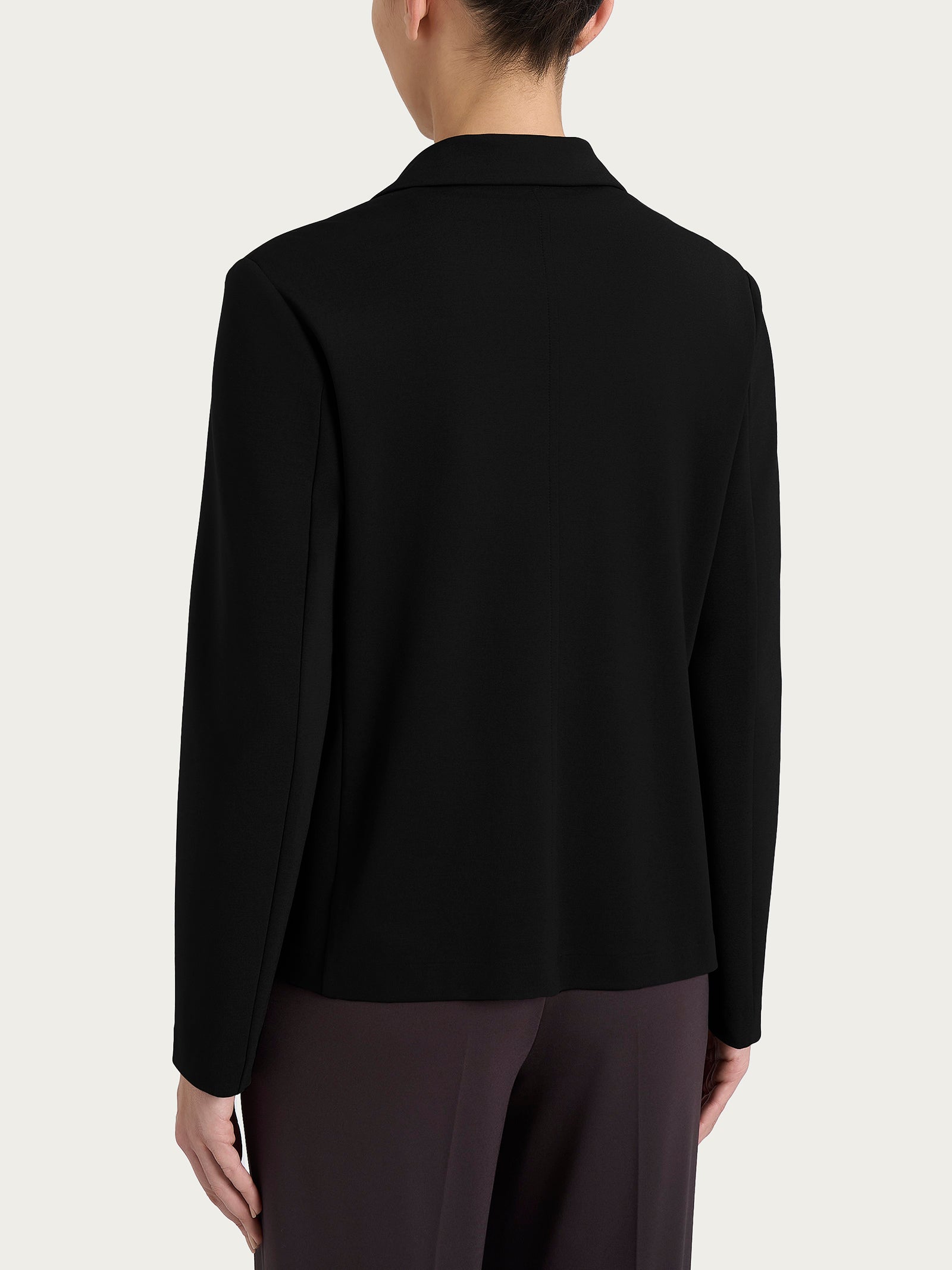 Ragno Cashmere Compact Blazer Donna Nero Doppio Petto Morbido