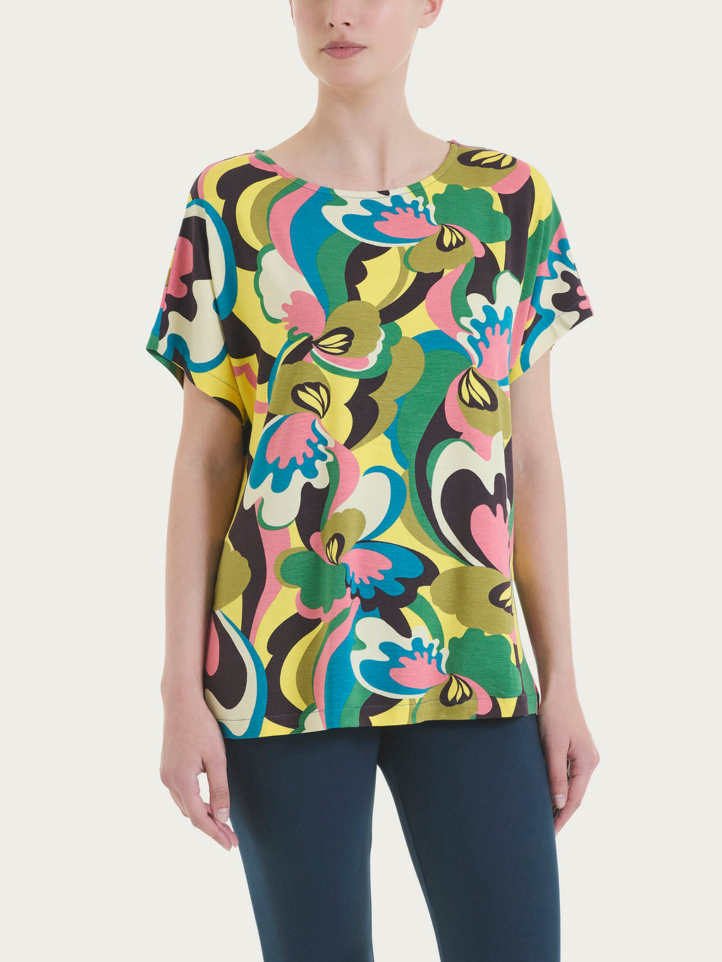 Ragno Viscosa Summer t-shirt kimono Crystal Teal fantasia
