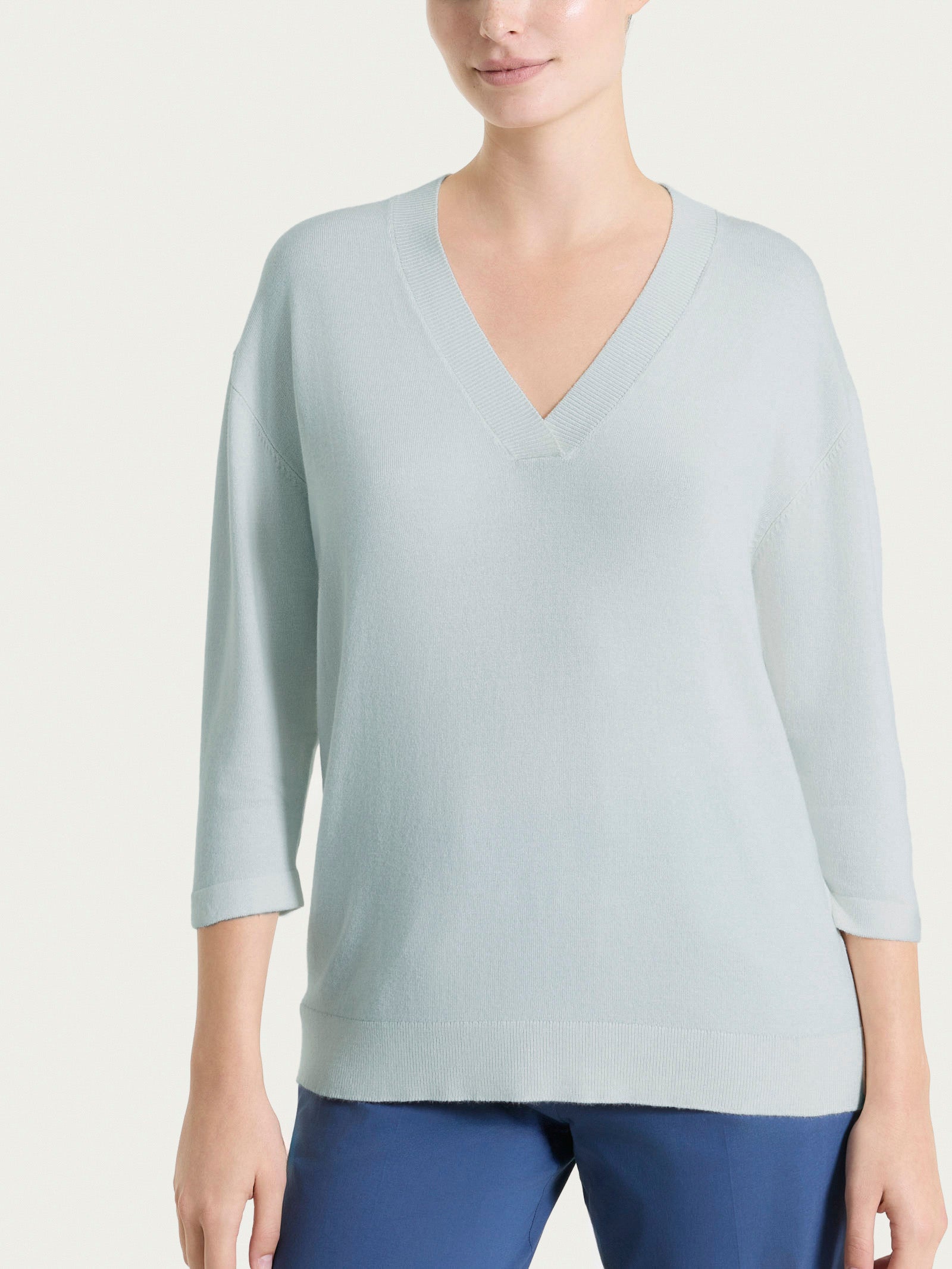 Ragno Summertime Scollo V maglia viscosa grigia