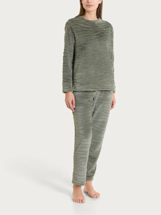 Ragno Coral Fleece Tuta Girocollo Pigiama Shadow Calda