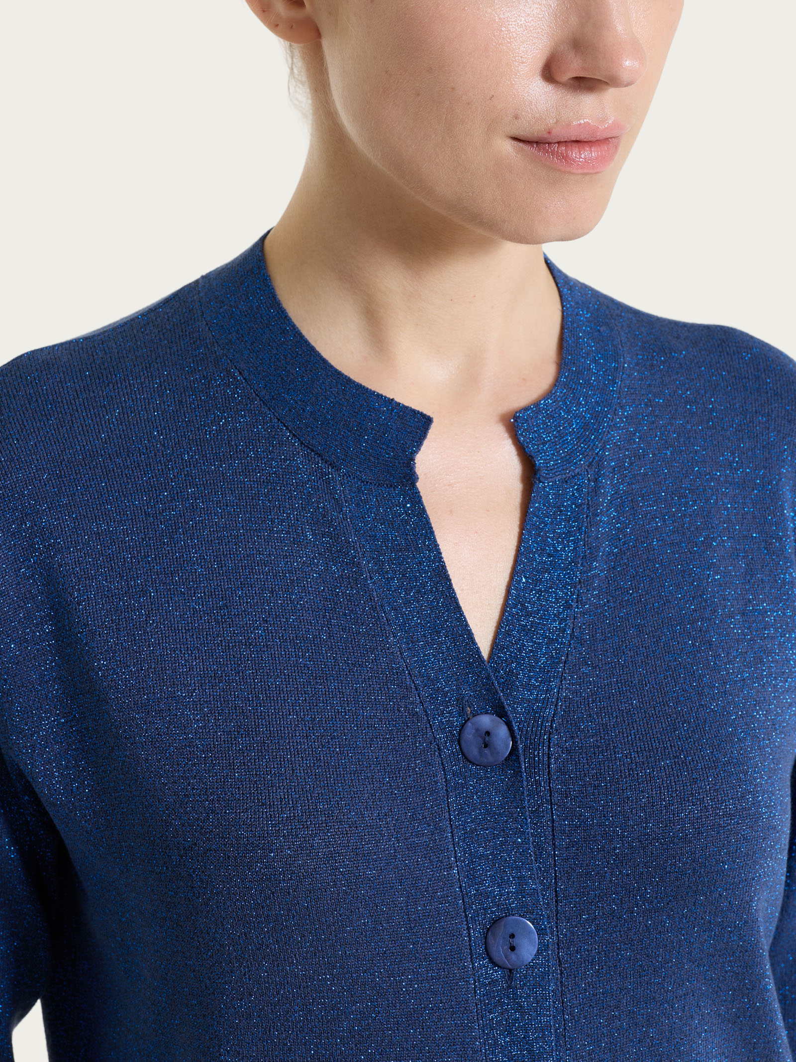 Ragno Summertime Lurex cardigan bottoni Oceana