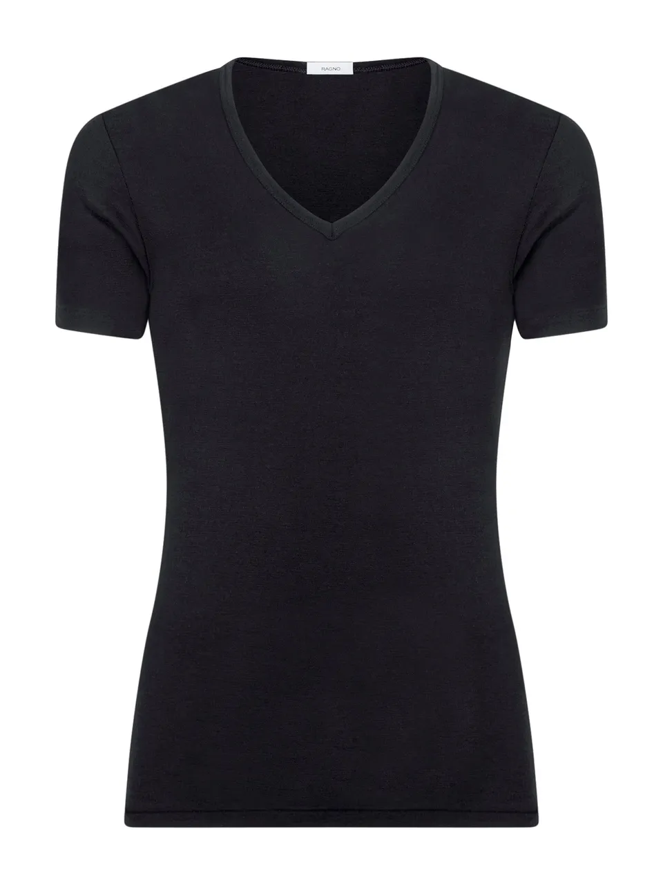 Ragno WSK Maglietta Scollo V Lana Seta Nero maglia