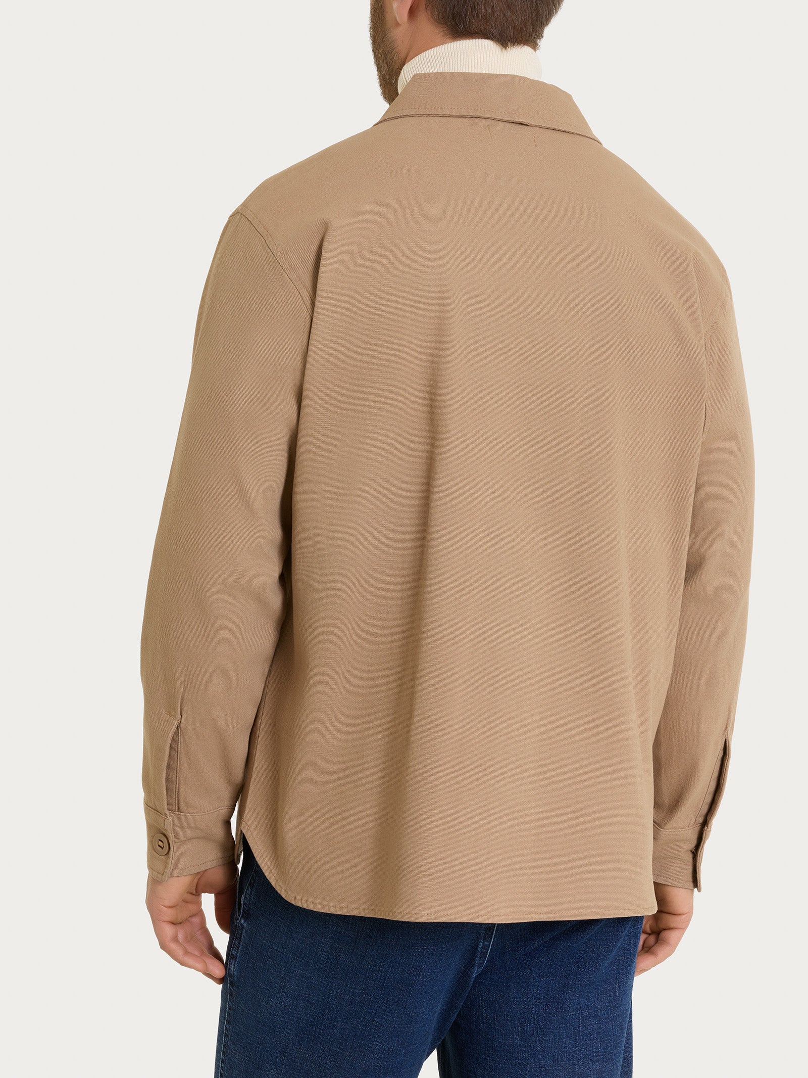Ragno Shacket Canvas Stretch giacca uomo Tiger's Eye cotone
