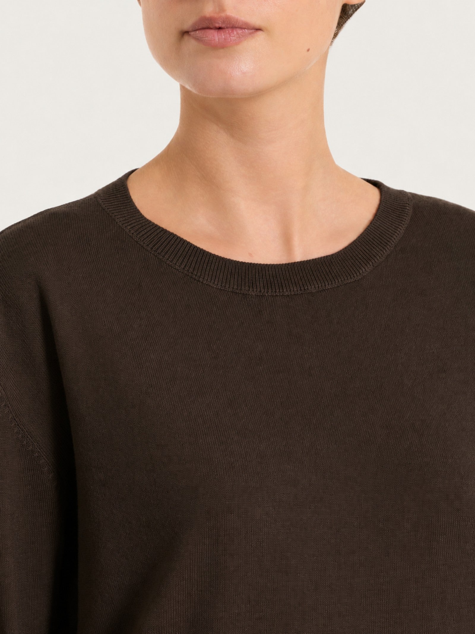 Ragno Four Seasons Maglia Girocollo Punto Perla Chocolate Torte Viscosa