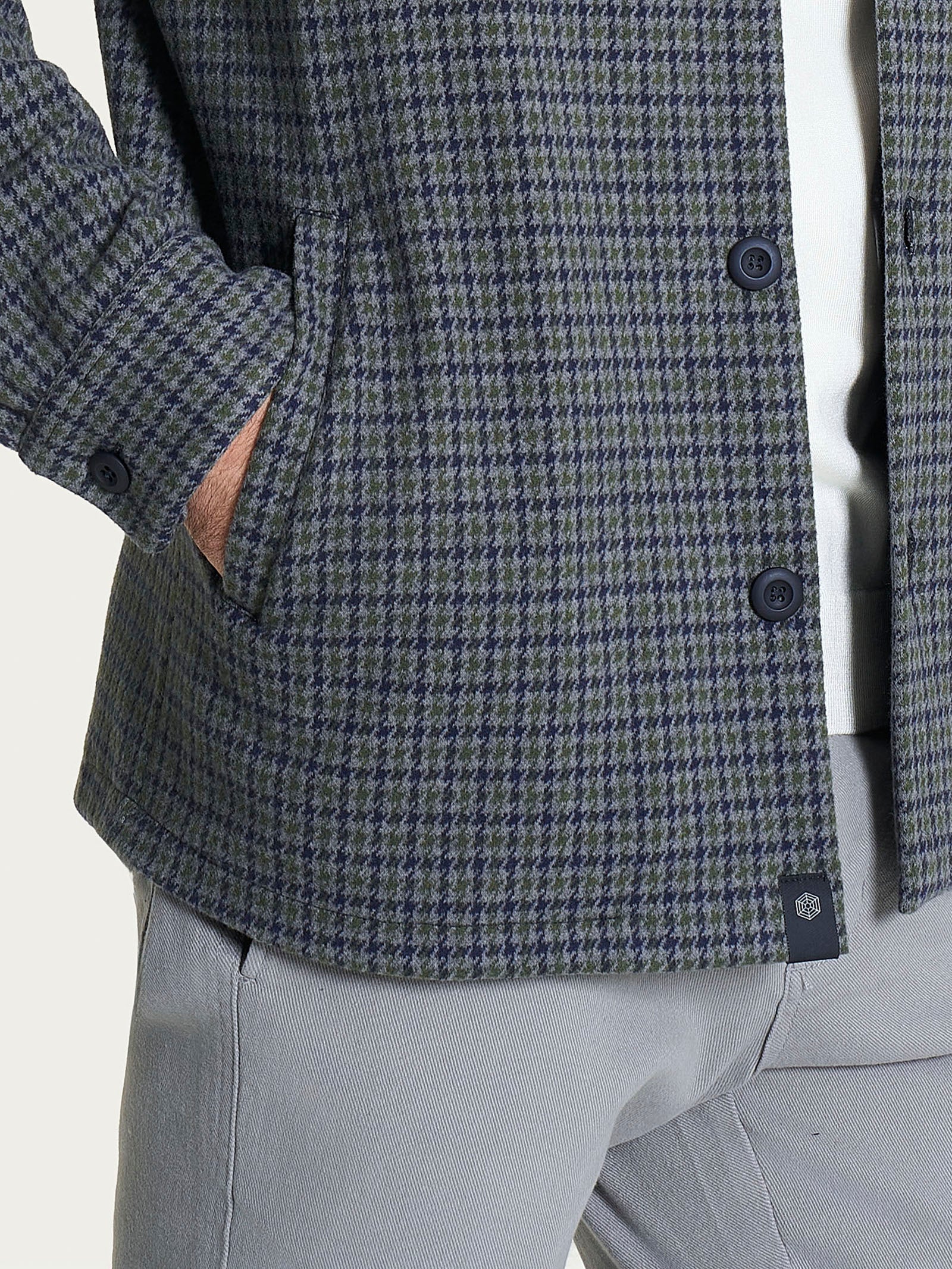 Ragno Jacquard Shacket Kombu Green Misto Cotone