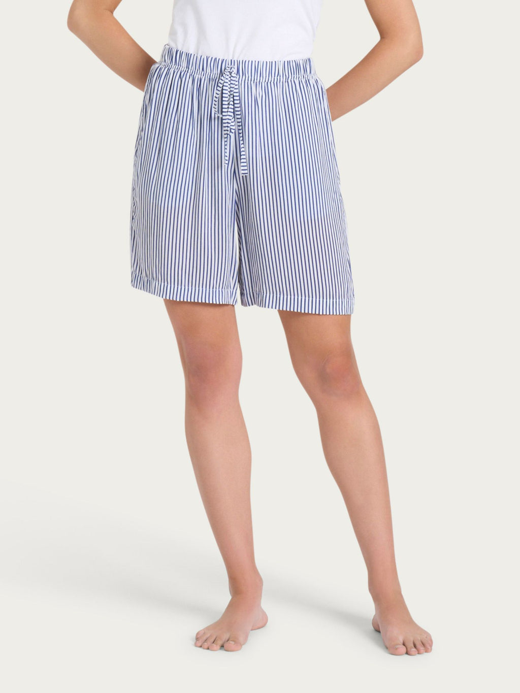 Ragno Ecoseta Shorts Boyfriend Rigati Fant. Blueberry raso