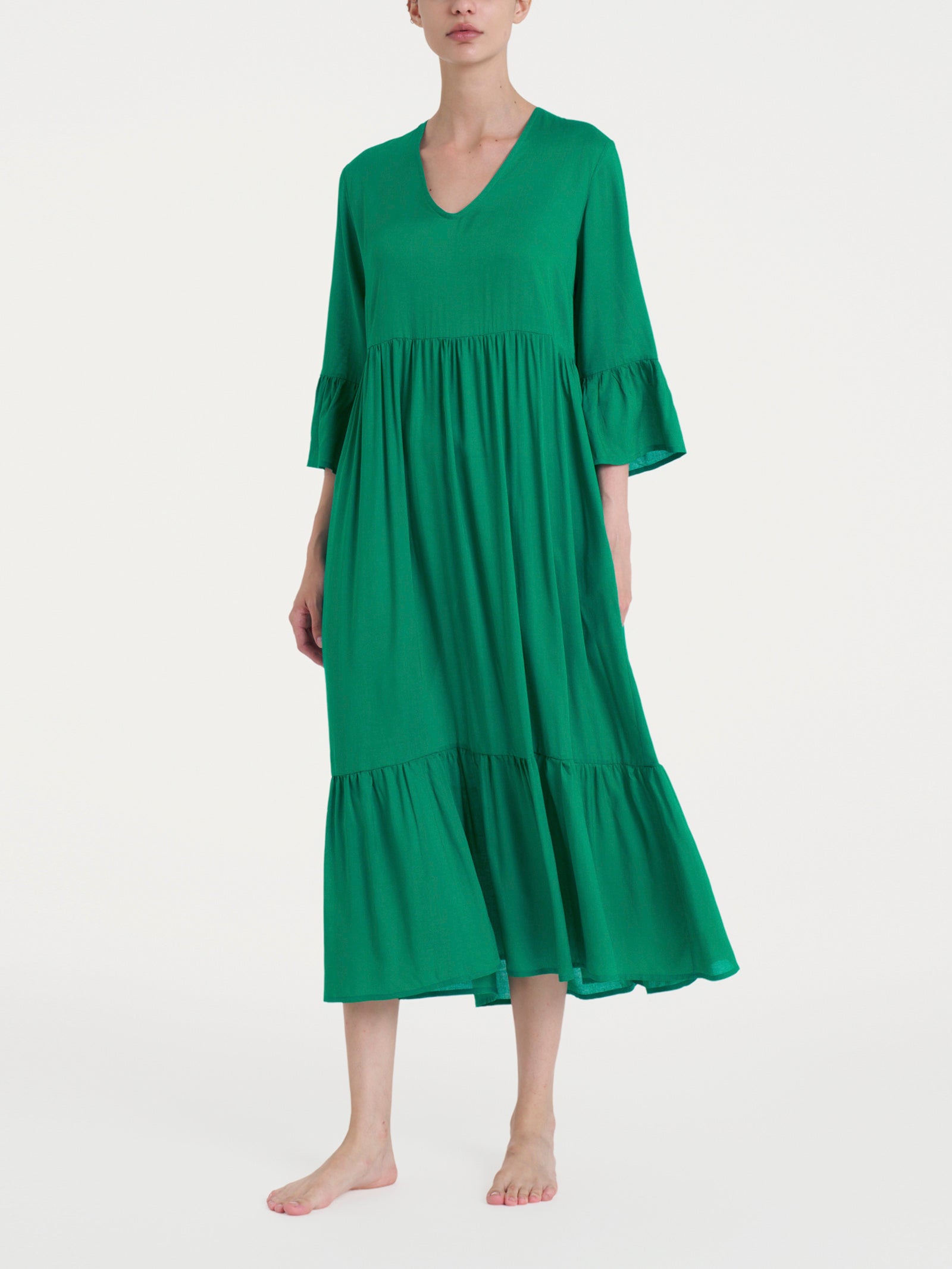 Ragno EcoSeta Abito Lungo Donna Bayou con Balze