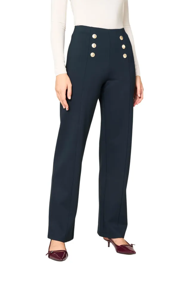 Goldenpoint Wide Leg Pantaloni Viscosa Bottoni Svasati