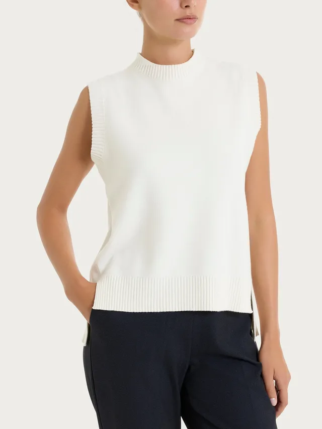 Ragno Super Soft gilet smanicato Avorio misto viscosa