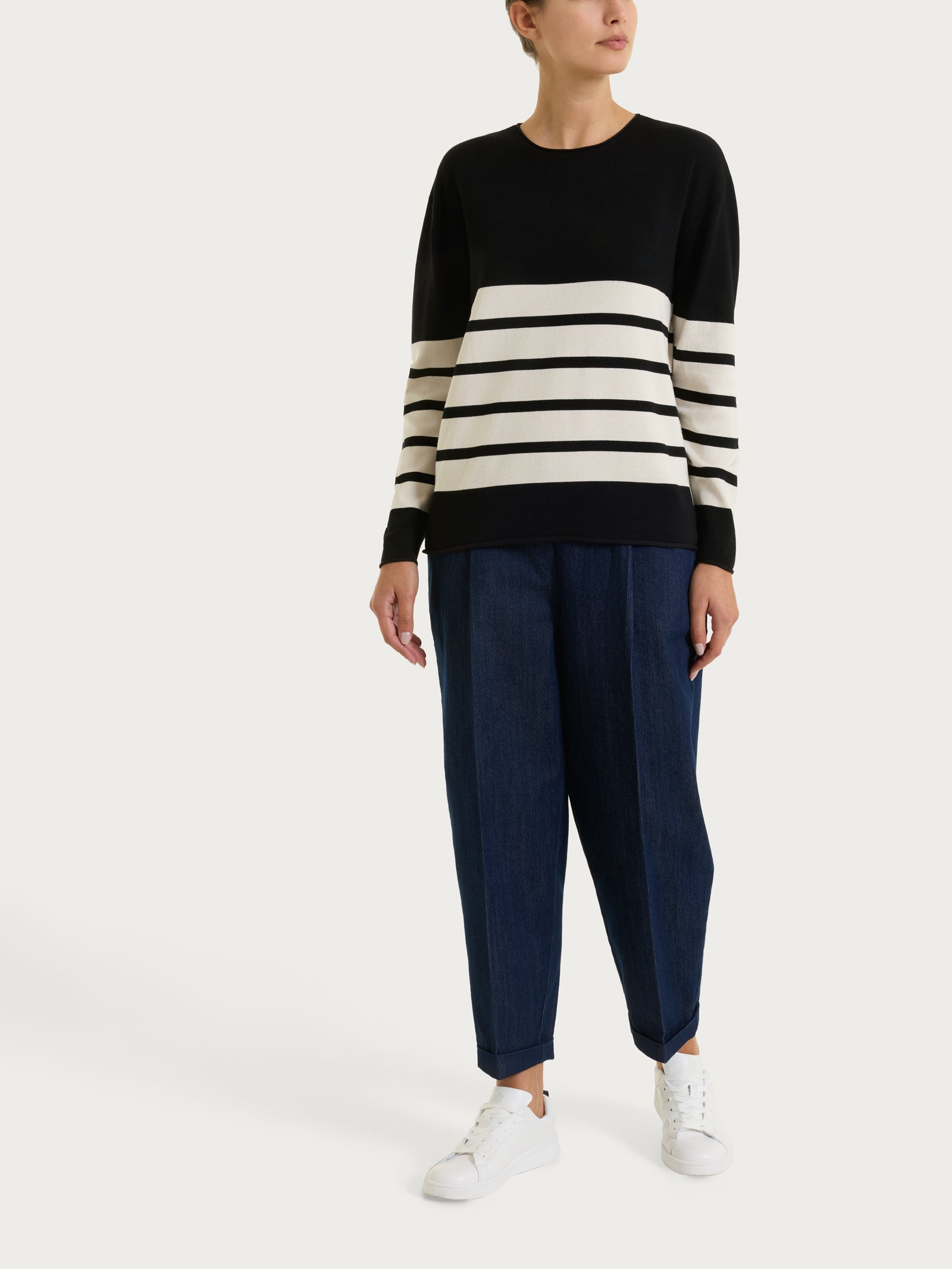 Ragno Four Seasons Maglia Girocollo Righe Nero