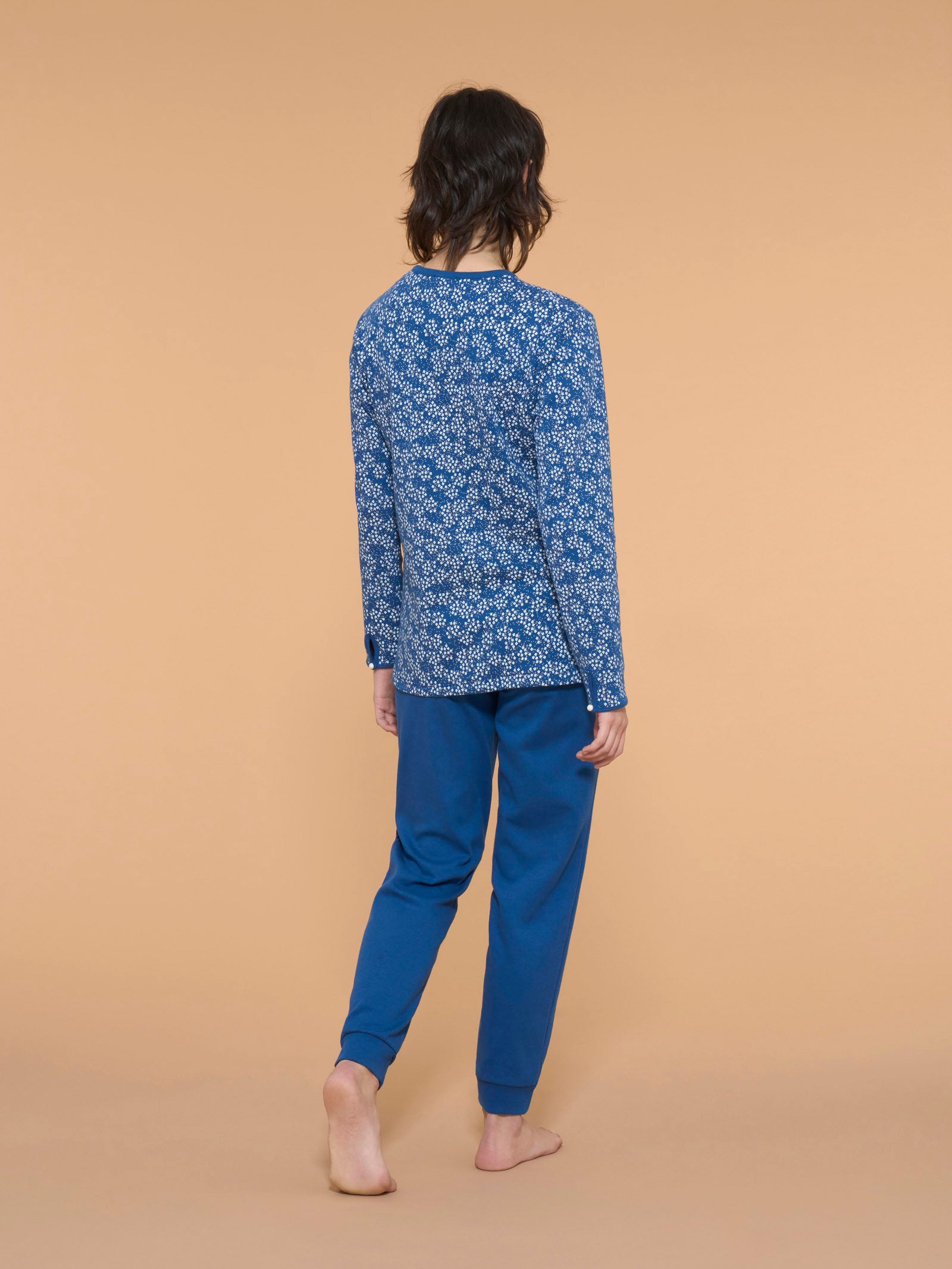 Ragno Pigiama Serafino Fiori Set Sail Interlock Cotone Caldo