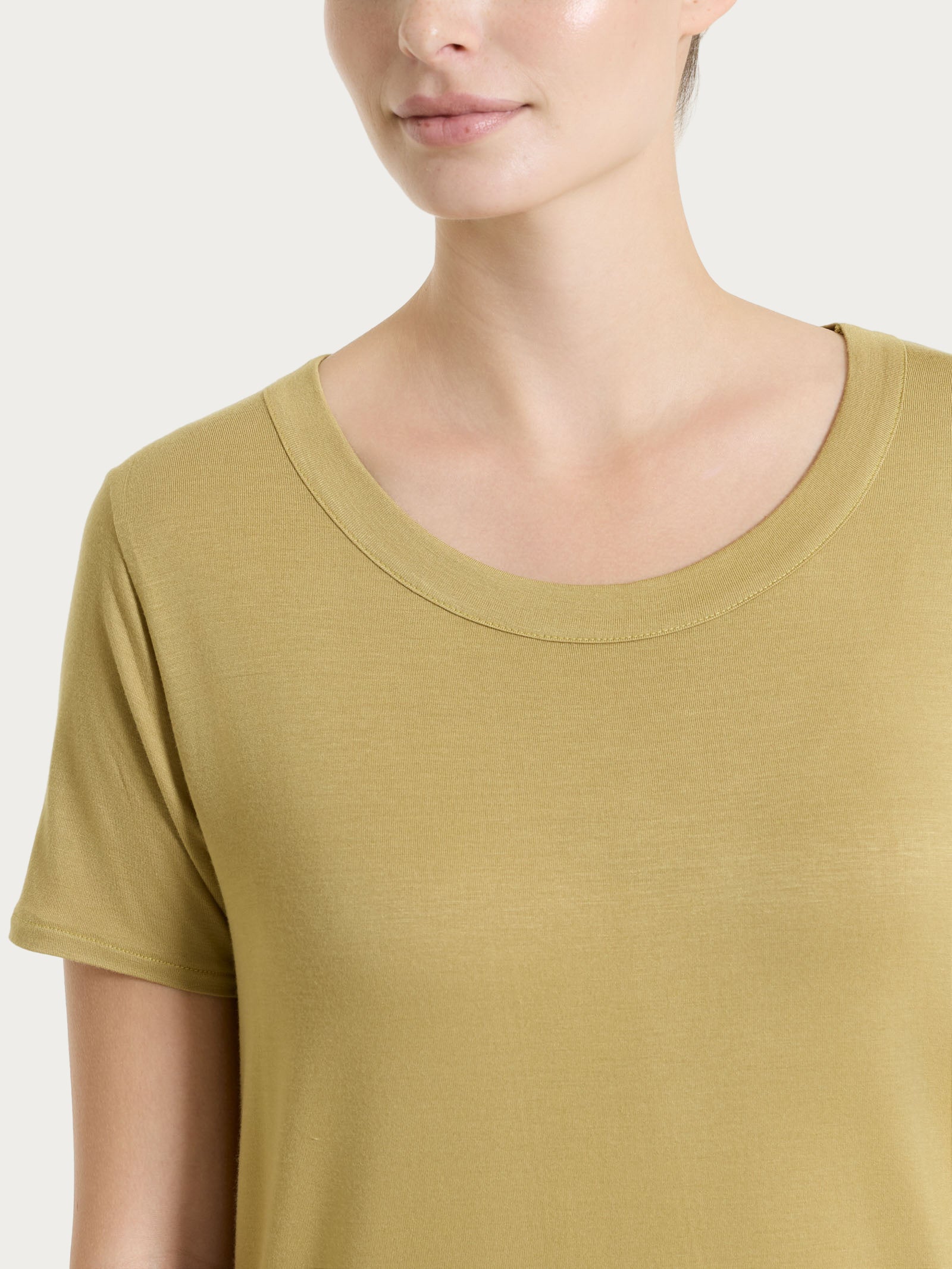 Ragno maglietta manica corta viscosa khaki donna