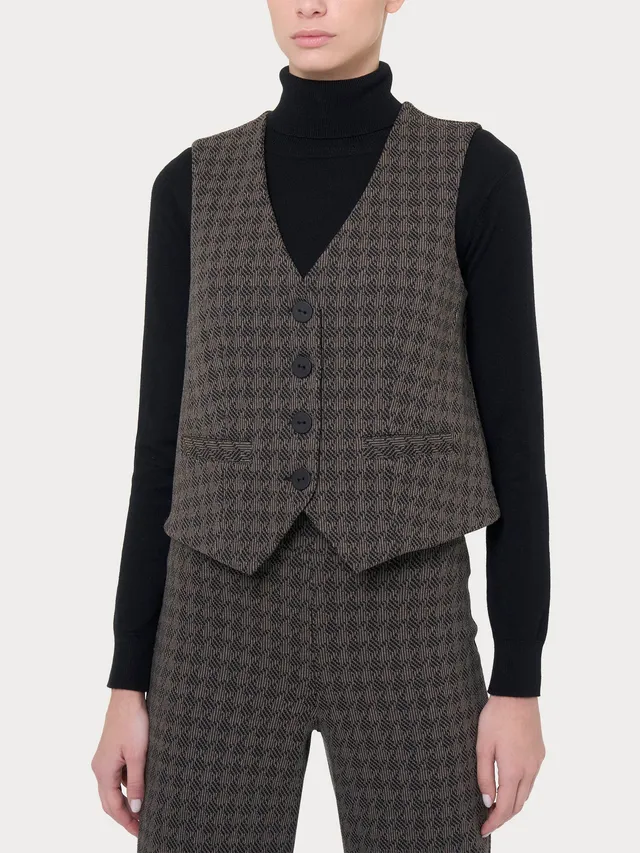 Ragno Comfort Gilet 4 Bottoni Eco Jacquard Fant. Pine Bark