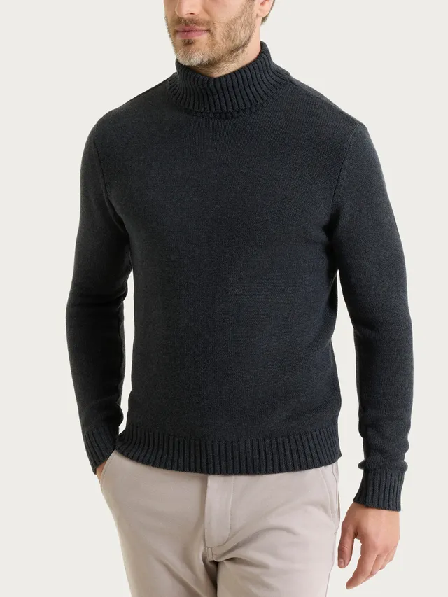Ragno Winter Cotton dolcevita uomo Nero Mel. cotone