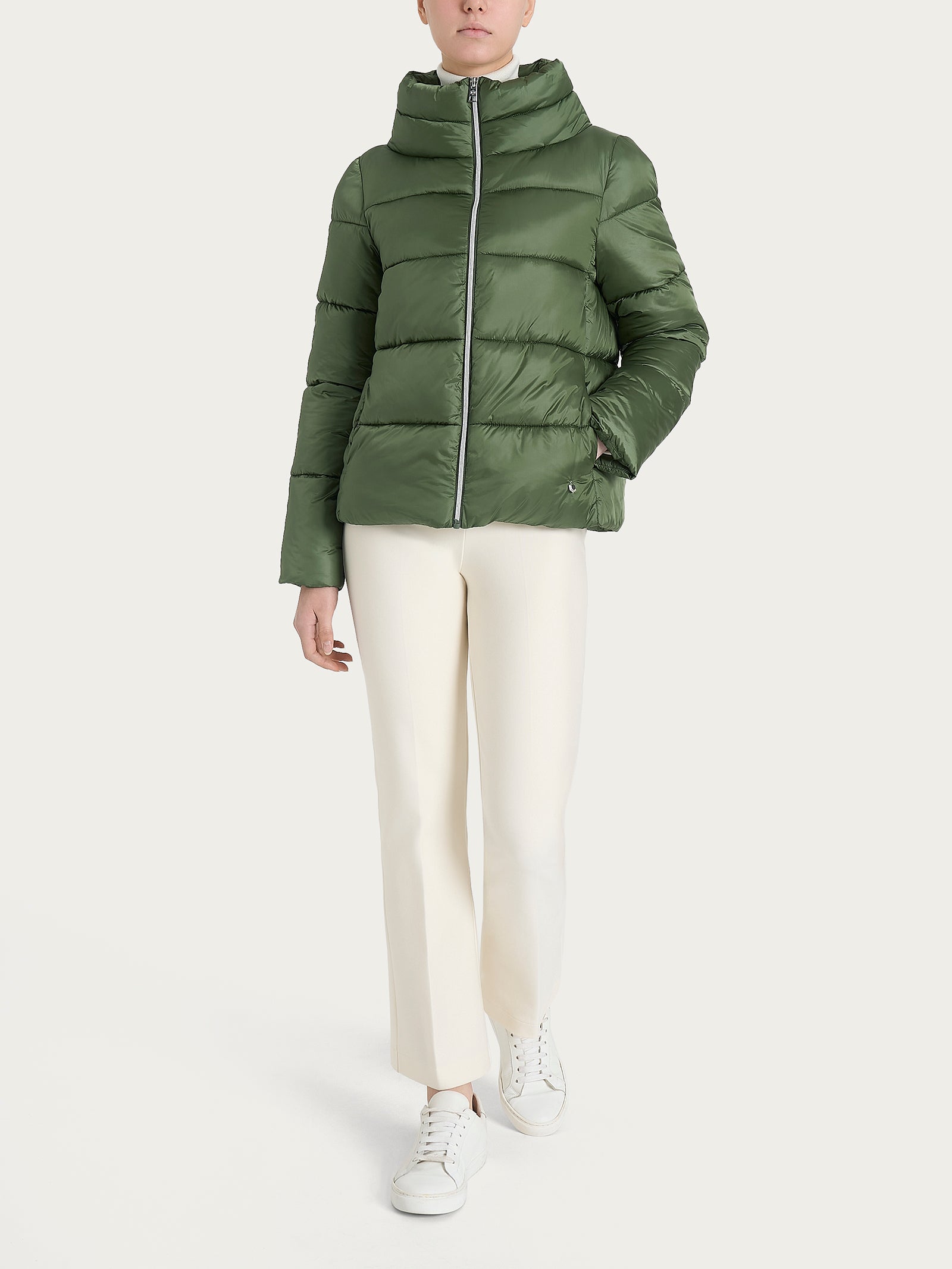 Ragno Vegan Down piumino collo alto Bronze Green