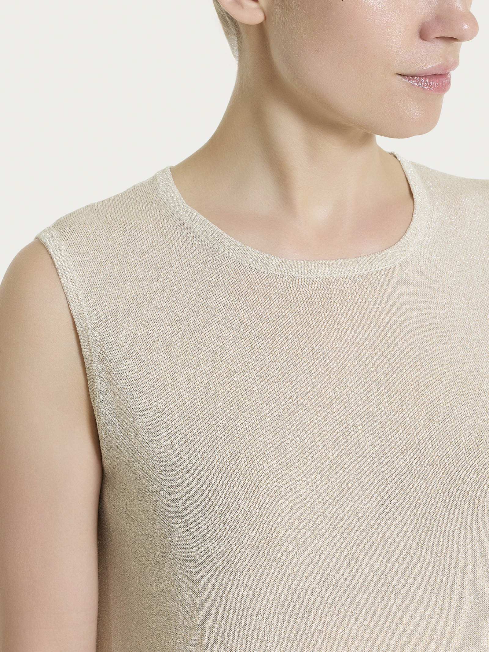 Ragno Crêpe Lurex maglia smanicata champignon luminosa