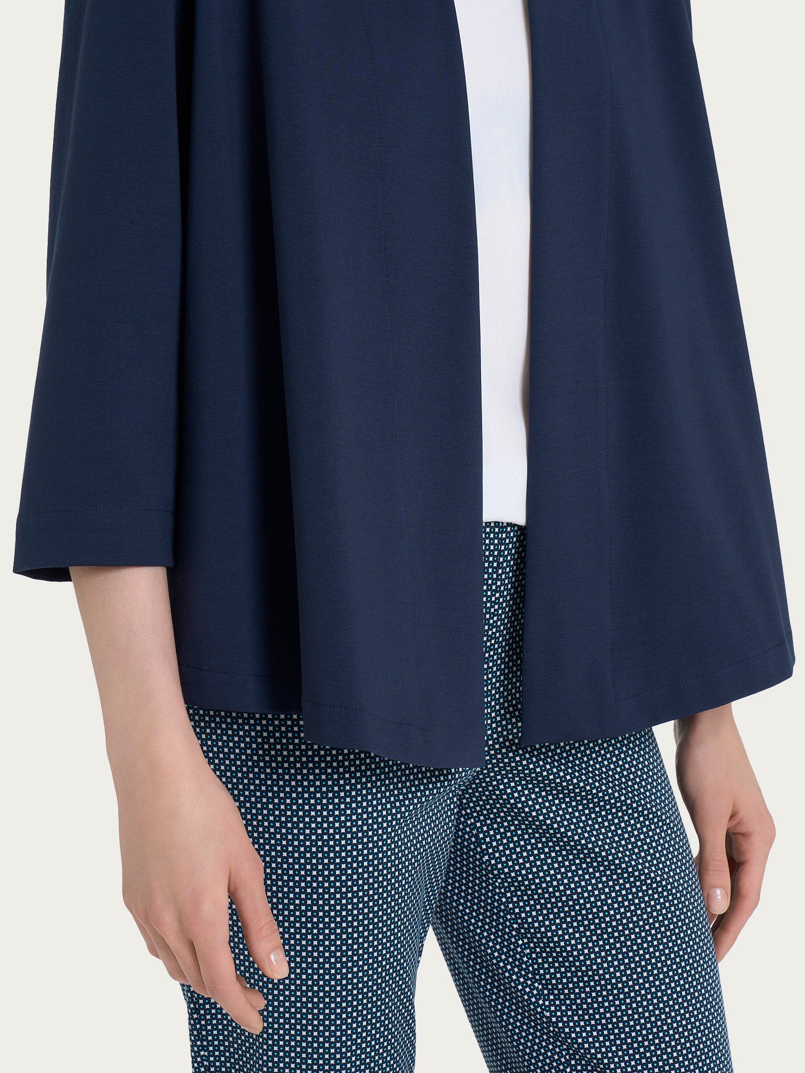 Ragno Compact Light cardigan aperto Bleu manica 3/4 leggero