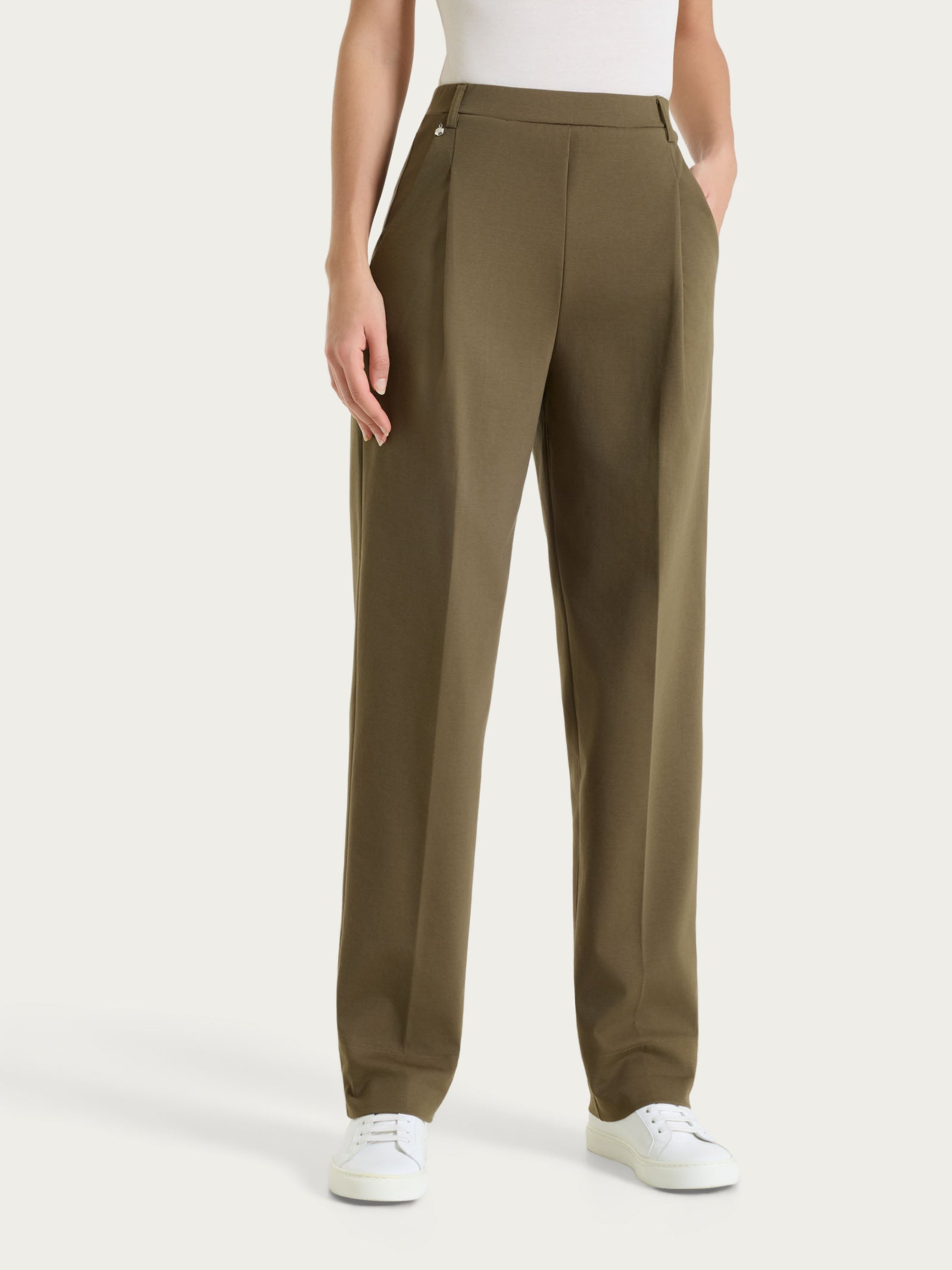 Ragno Compact Light pantalone carota Dark Olive tapered