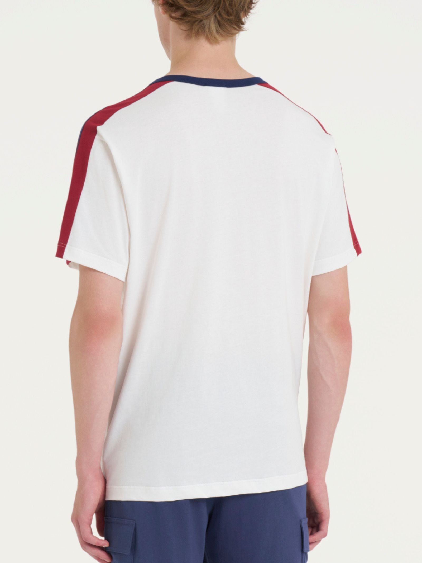 Ragno Jersey Cotone t-shirt uomo taschino fantasia bianca