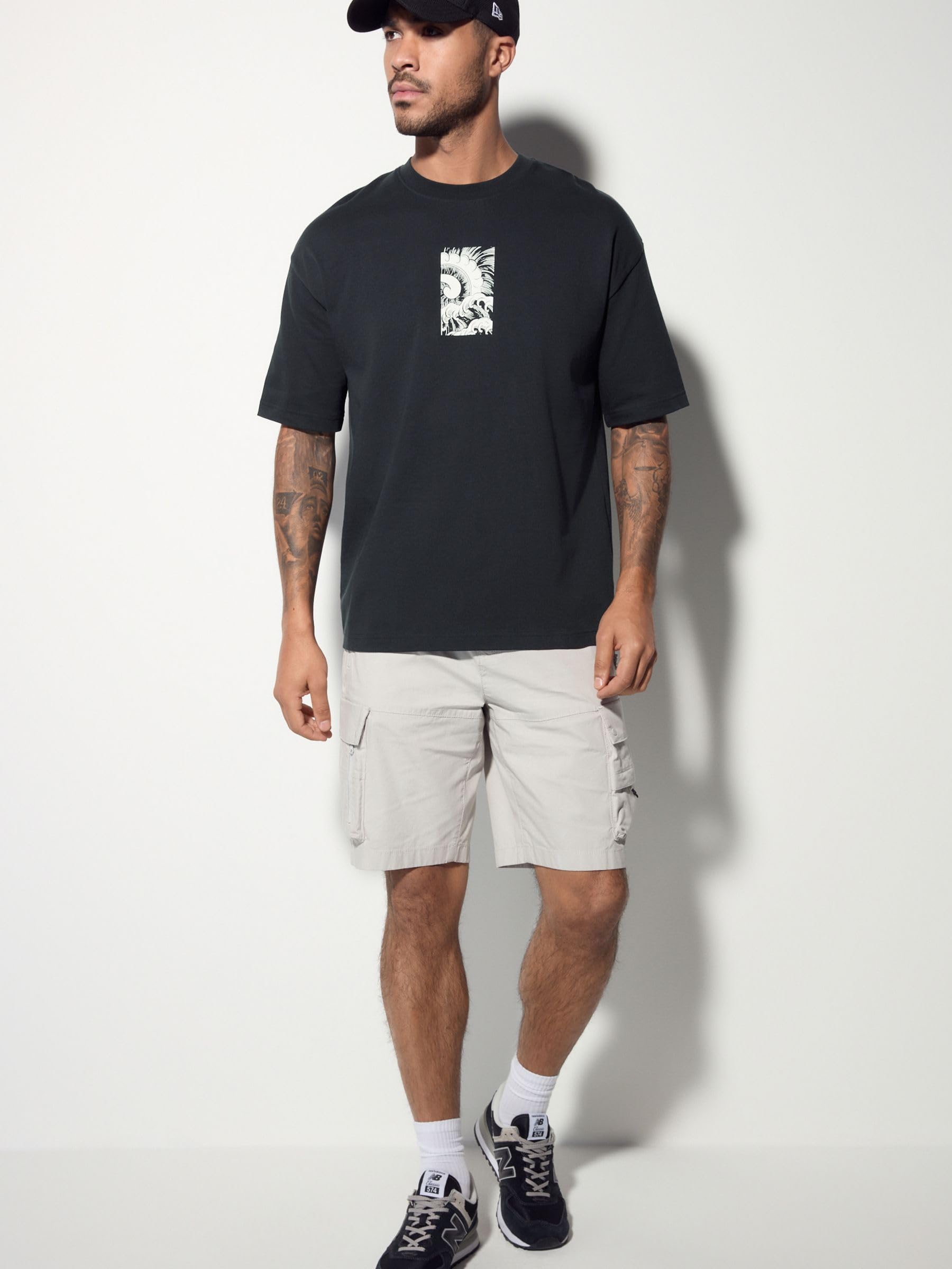 Next t-shirt uomo cotone stampa giapponese taglia M
