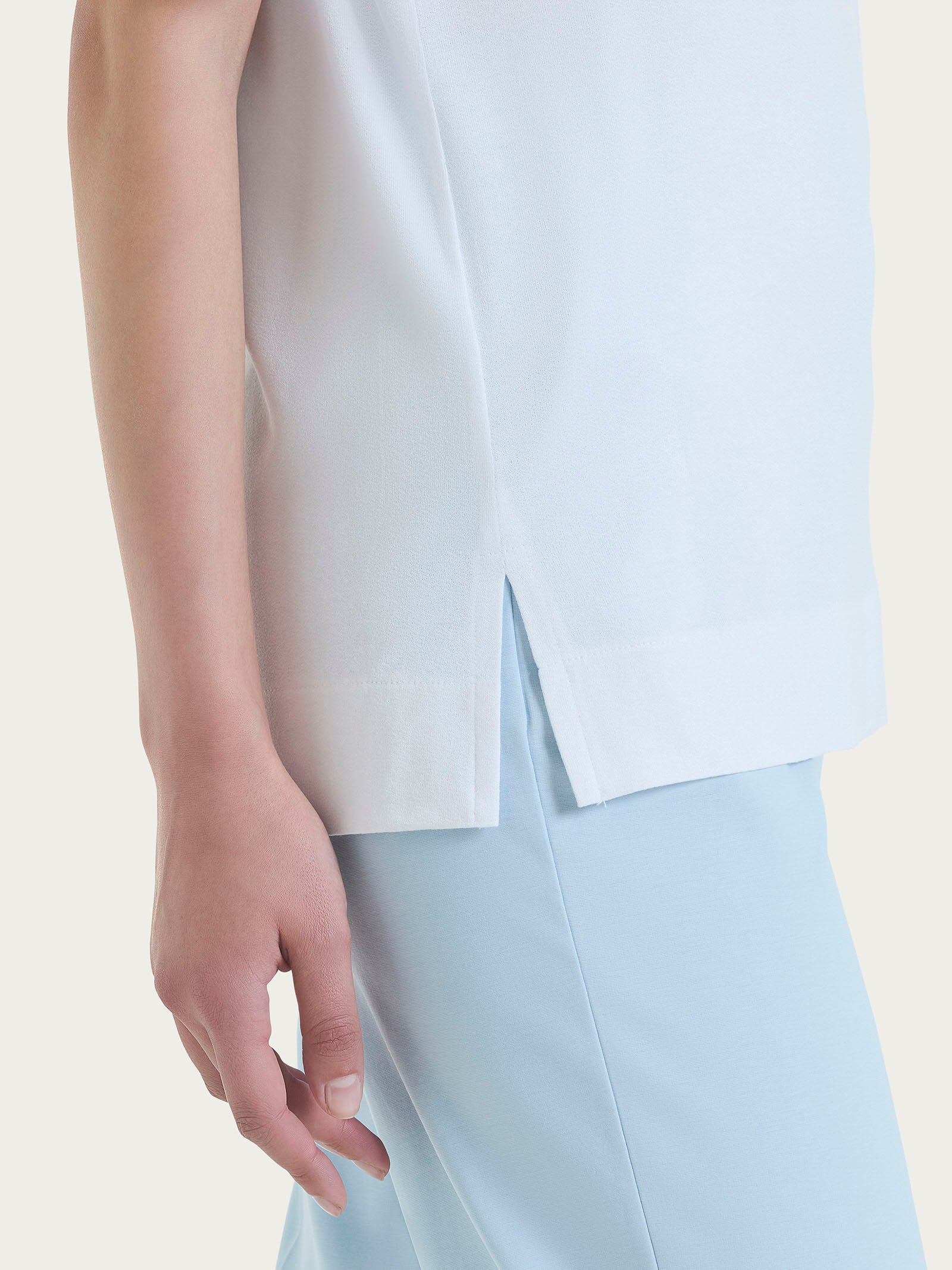 Ragno Viscosa Summer Scollo a V Maglietta Donna Bianco