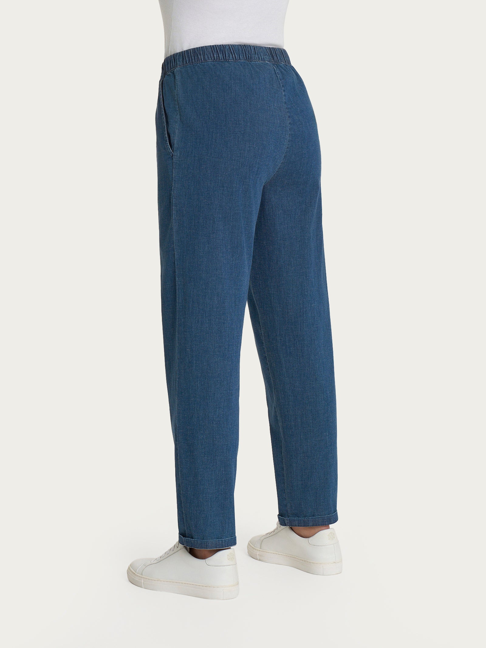 Ragno Super Light Denim Jeans Jogger Donna Indigo Elastico
