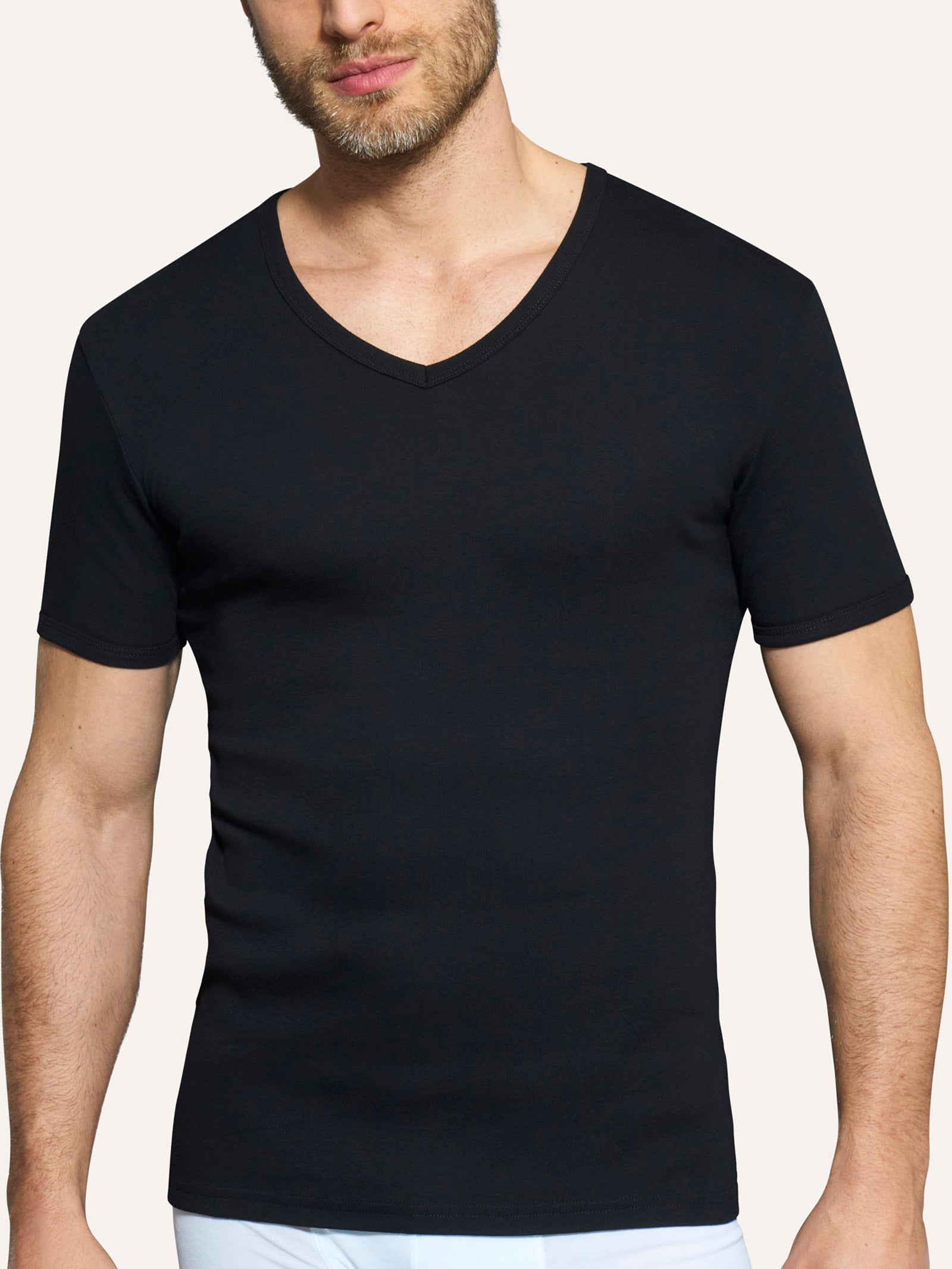 Ragno Thermo Cotton Scollo a V Maglietta Nero caldo cotone