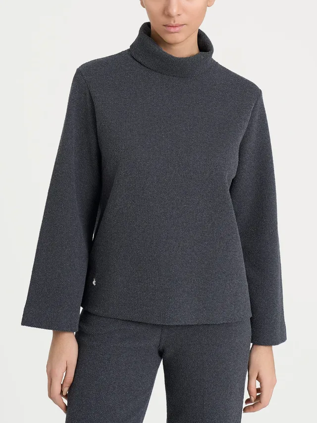 Ragno Relaxed Wardrobe Felpa Collo Ciambella Ardesia Mel. calda