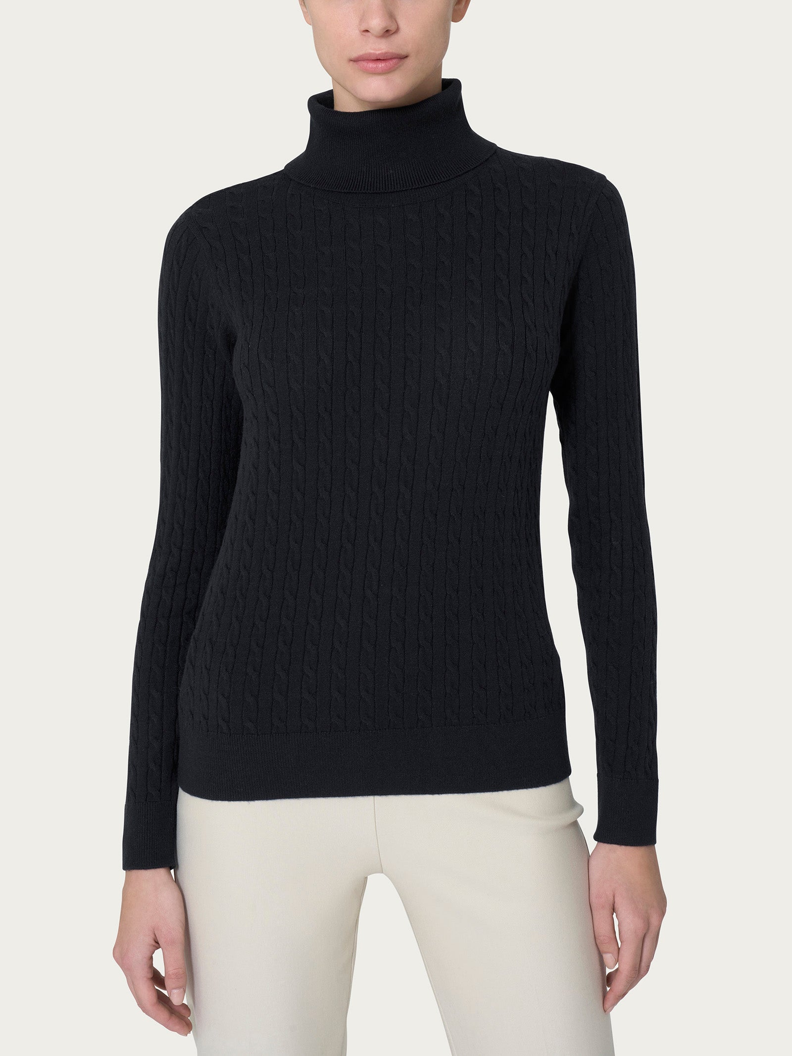 Ragno Super Soft Dolcevita Maglia Donna Nero Misto Viscosa