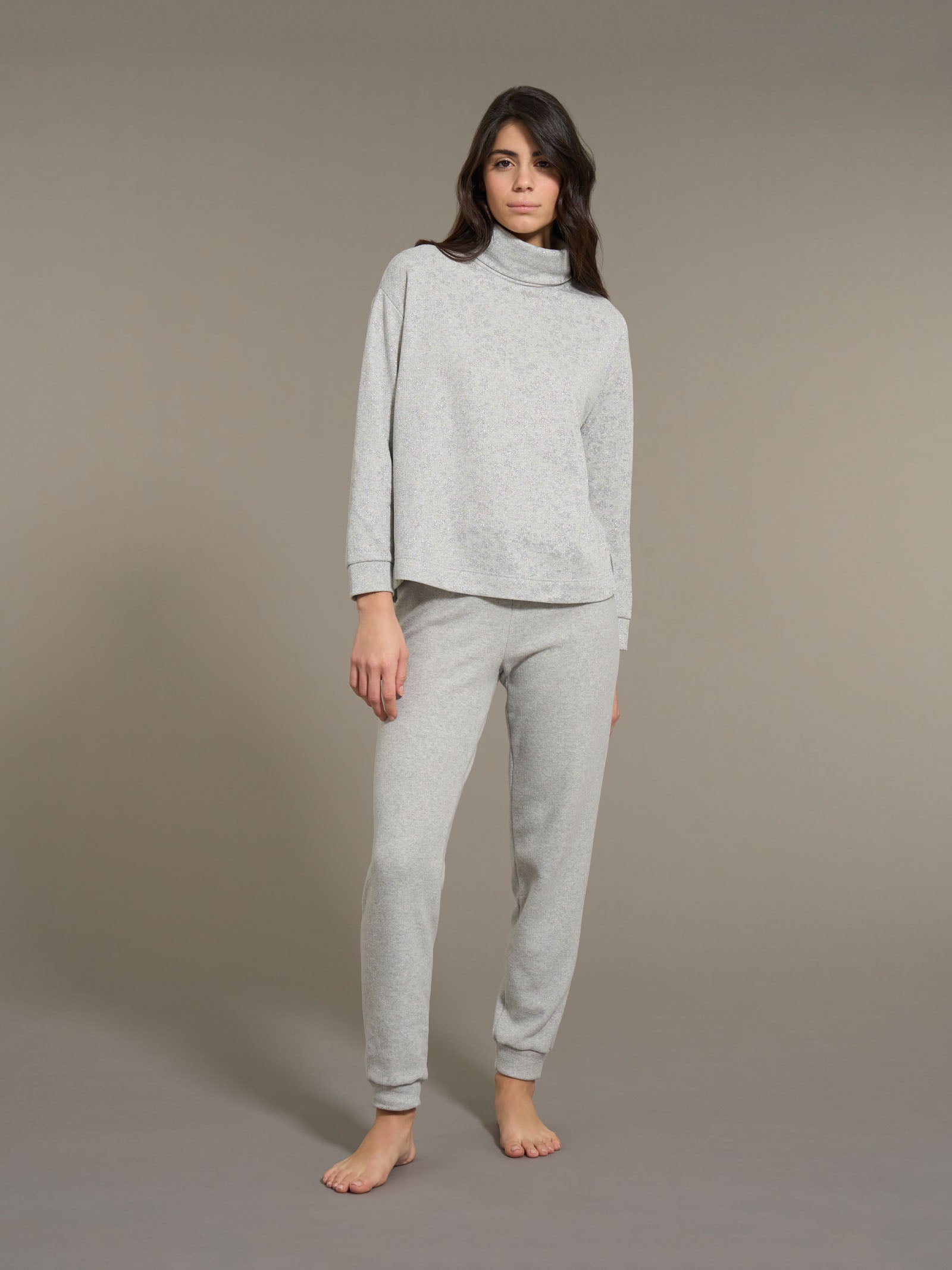 Ragno Cotton Eco Pile Pigiama Lungo Floreale Fant.Vapore Mel.