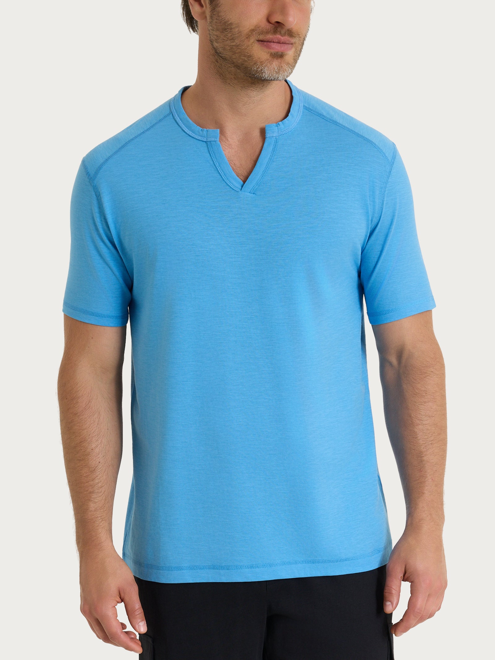 Ragno Beachwear T-shirt con scollo a V cotone azure blue