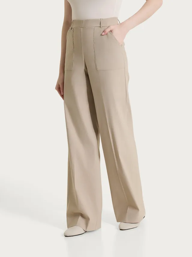 Ragno Linen Super Fresh pantalone palazzo crockery lino