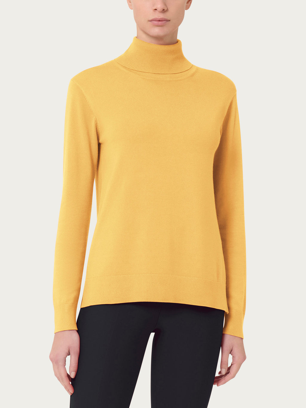 Ragno Four Seasons dolcevita maglione donna giallo viscosa