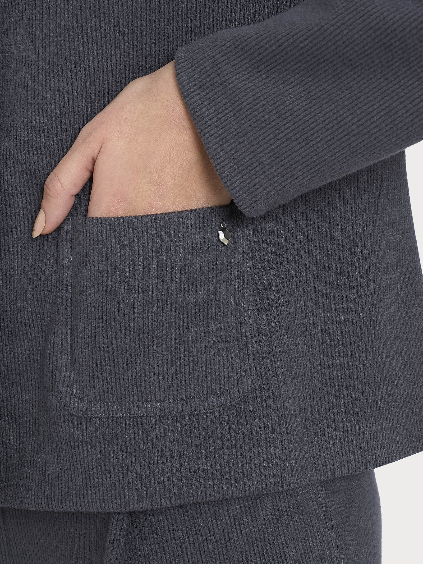 Ragno Relaxed Wardrobe blazer corto Velvet Dark Shadow