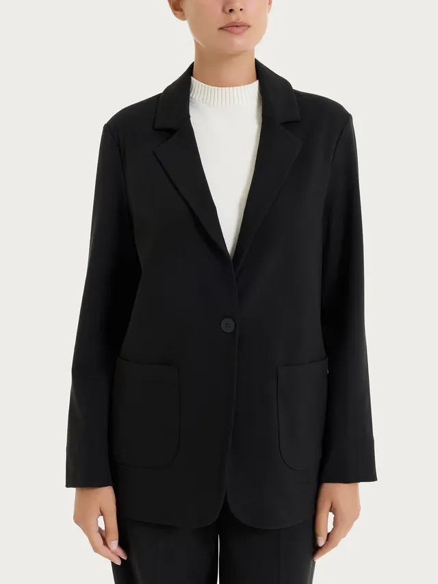 Ragno Blazer Over Flannel Twill Giacca Nero vestibilita over