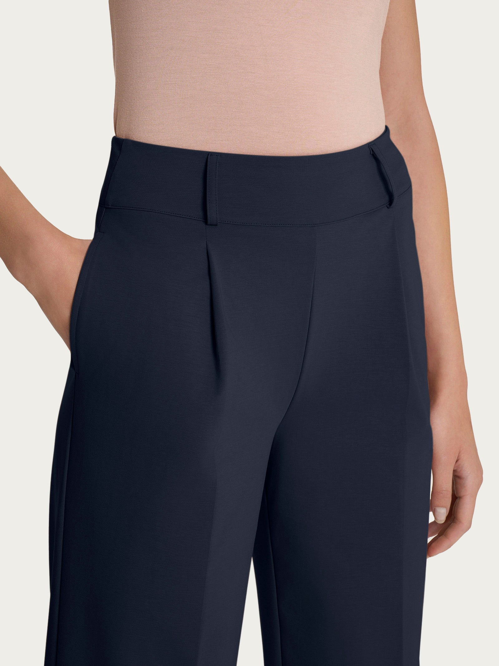 Ragno Compact Light Pantalone Ampio Wide Leg Bleu